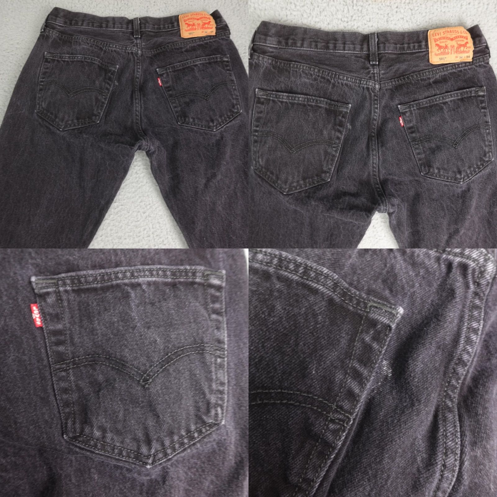 Levi's Levi's 501 Jeans Mens 34x34 Black Denim Button Fly Straight Leg Regular Inseam 32 Mens Jeans NYC Vintage N/A Size US 34 / EU 50 - 8 Thumbnail