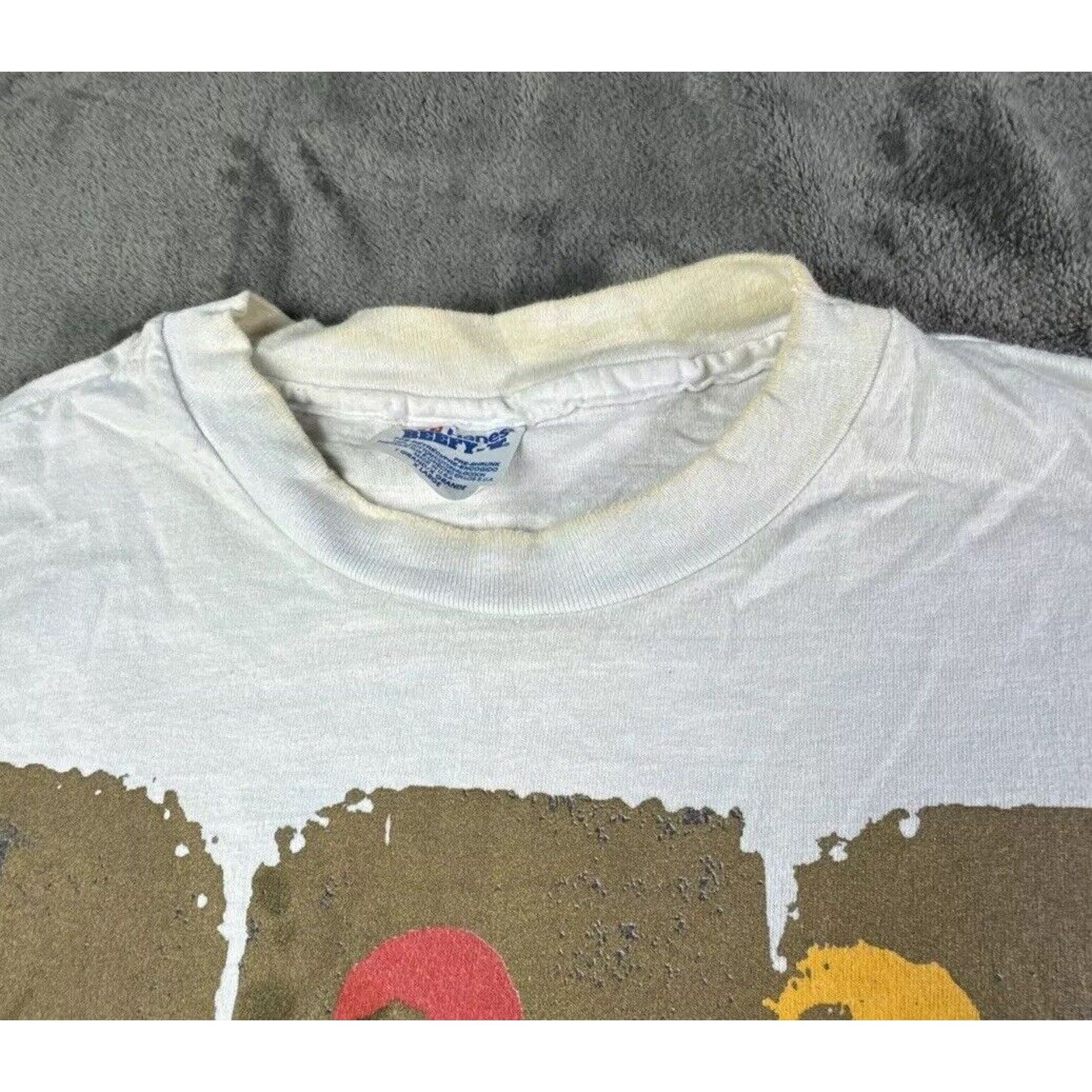 Hanes Vintage U2 Zoo Tv Outside Broadcast T-Shirt XL White Band Size US XL / EU 56 / 4 - 3 Thumbnail