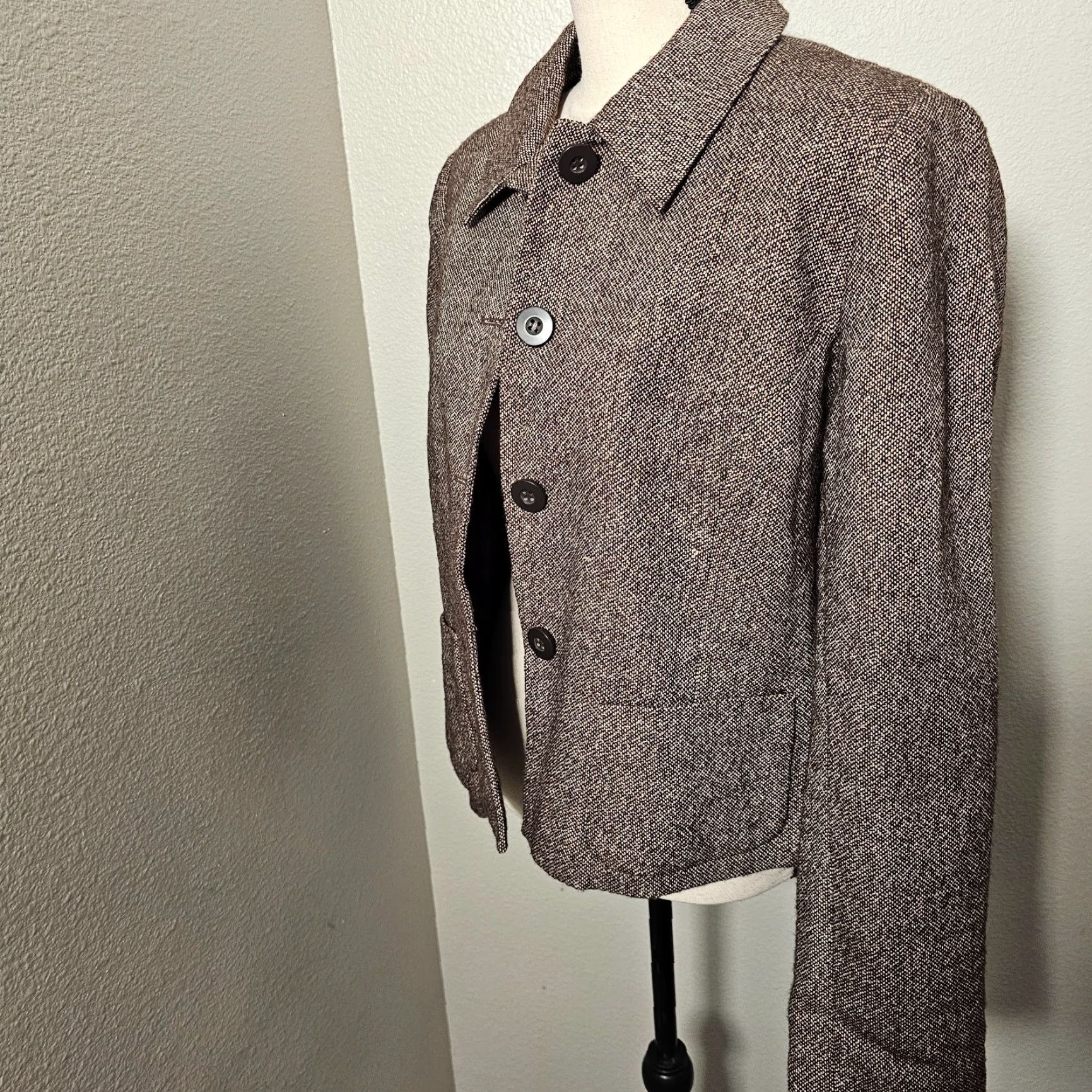 Vintage VINTAGE Chadwick's Blazer Womens 16 Brown Jacket Button Pockets Lined Wool Blend Tweed Short Tailored Classic Urban Collegiate 80s 90s Mens Womens? Size XXL / US 16-18 / IT 52-54 - 2 Thumbnail