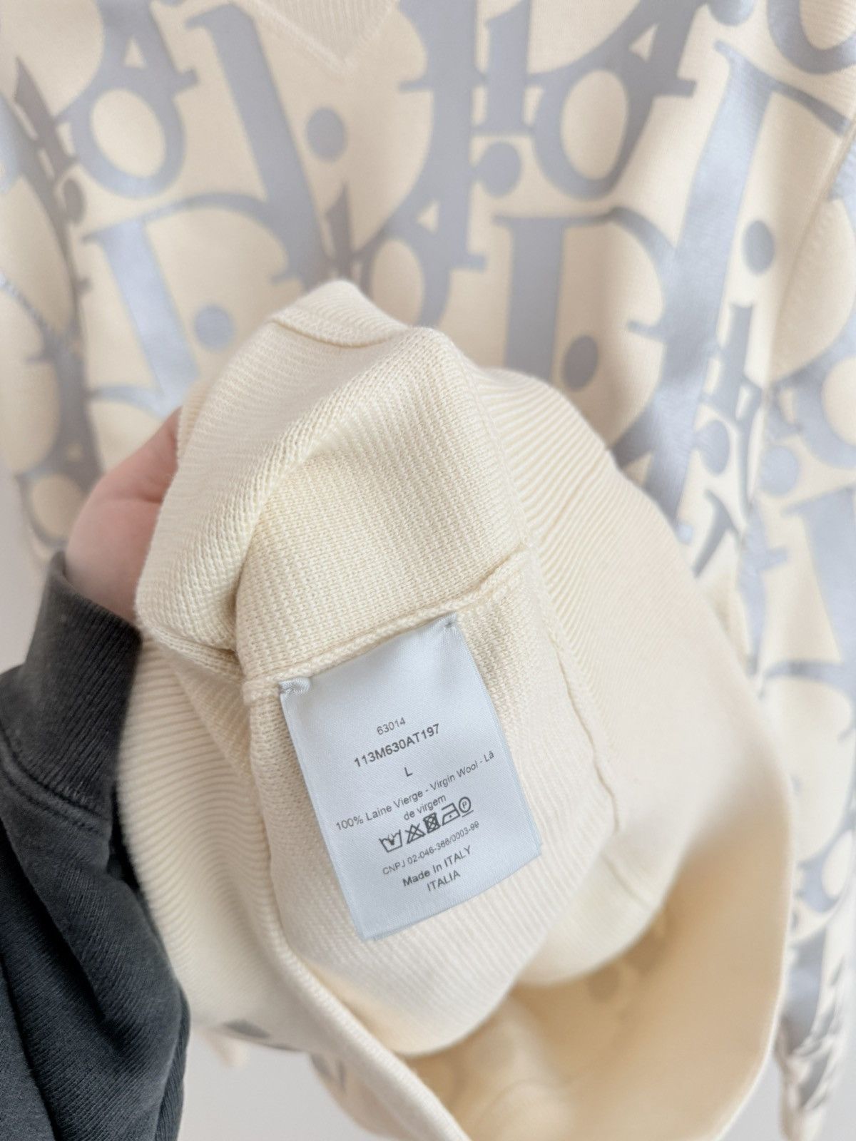 Dior Dior Oblique Beige Reflective Sweater Size US L / EU 52-54 / 3 - 4 Thumbnail