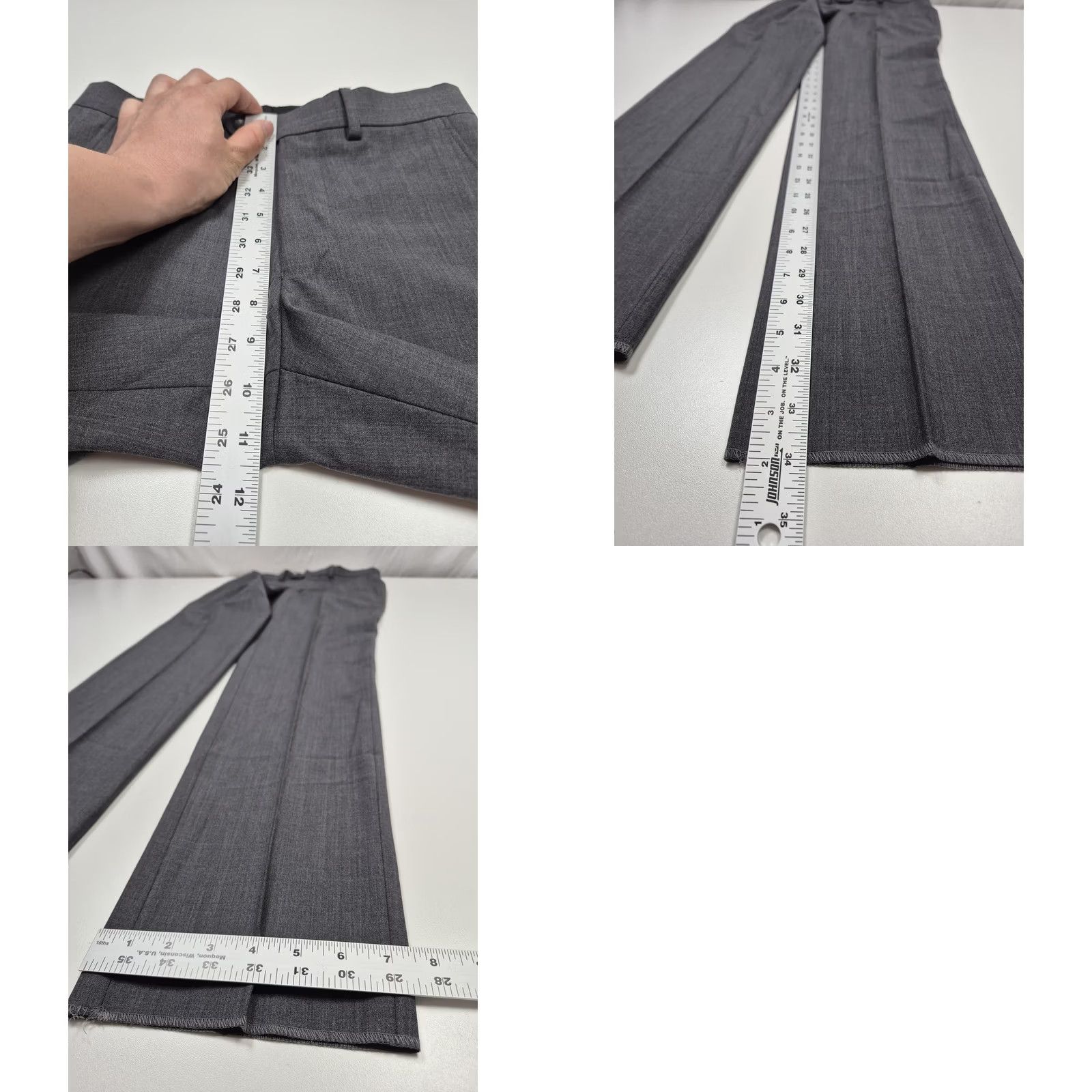 Vintage Giles & Jasper Dress Pants Mens 28x34 Gray Wool Stretch Flat Front Unhemmed NWT Size US 28 / EU 44 - 8 Thumbnail