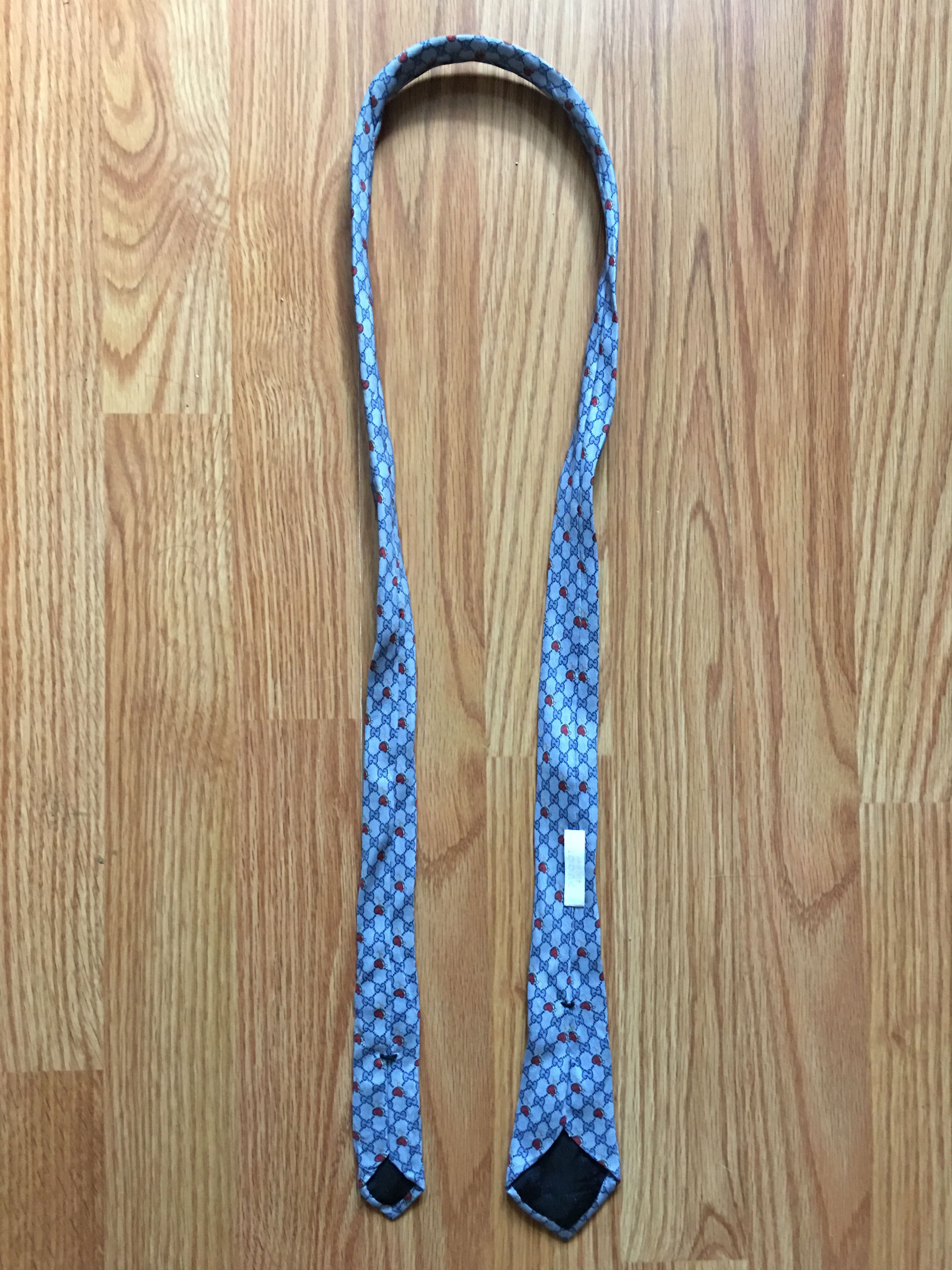 Gucci Gucci GG Pattern Rare Blue Slim Silk Mens Tie Size ONE SIZE - 9 Thumbnail