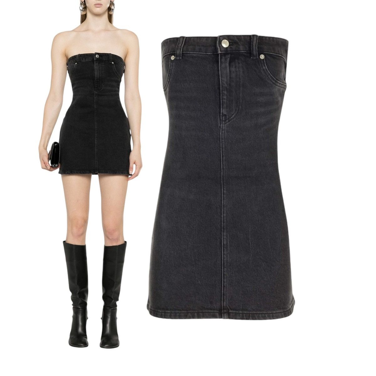 Alexander Wang × T by Alexander Wang Denim bodycon minidress Size S / US 4 / IT 40 - 1 Thumbnail