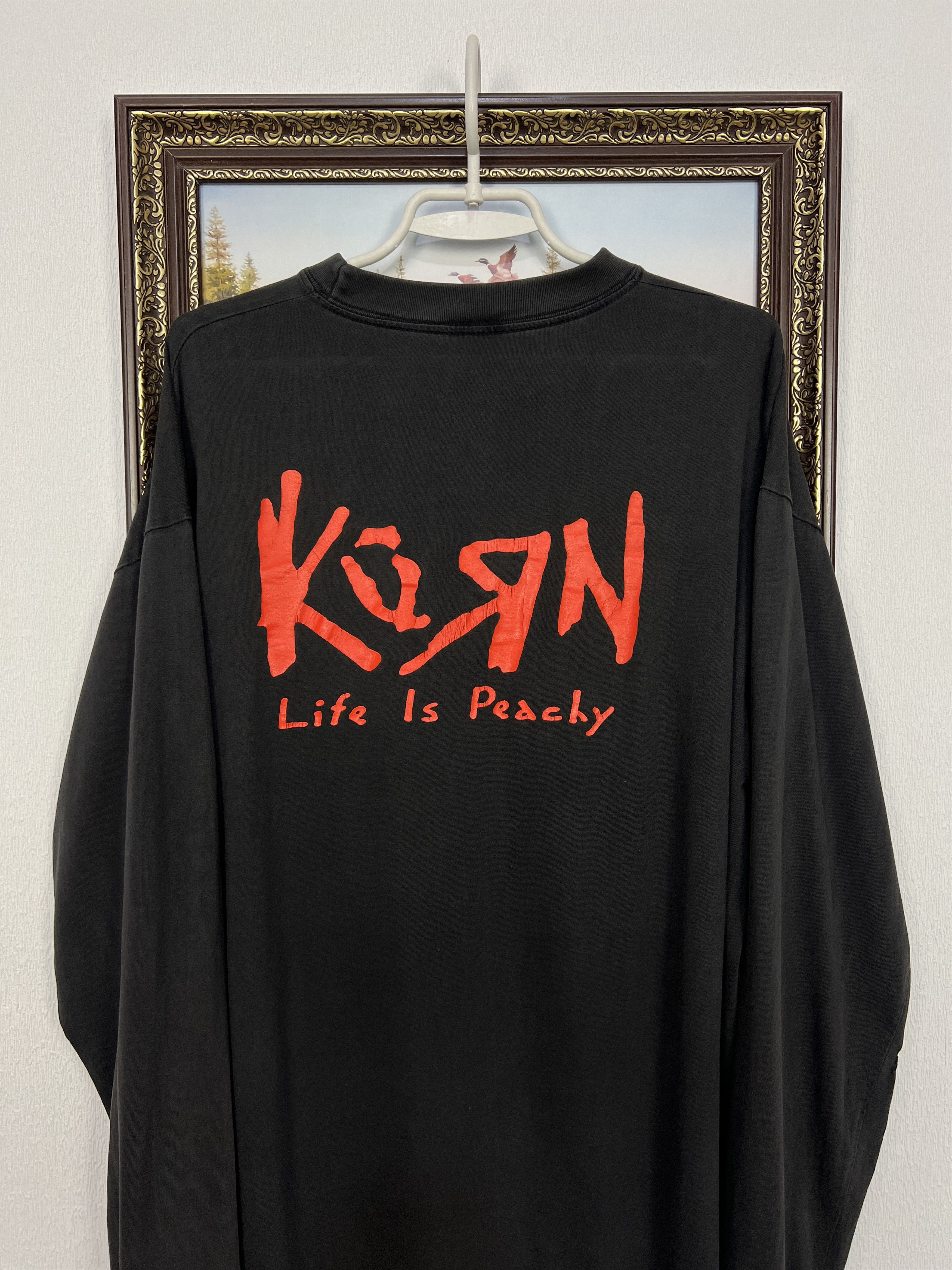 Vintage Vintage 90's Korn Life Is Peachy Long Sleeve Shirt Tee Size US L / EU 52-54 / 3 - 14 Thumbnail