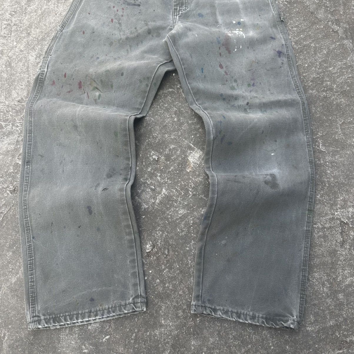 Carhartt (33x31) GRAIL FADED MOSS GREEN DICKIES CARPENTER PANTS Size US 33 - 3 Thumbnail