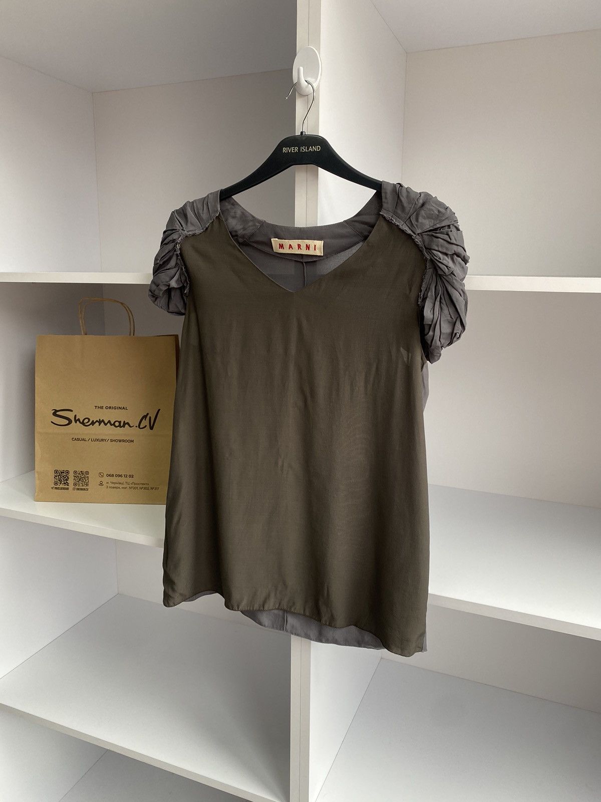 Designer × Marni × Vintage Vintage Marni womens top t shirt blouse green size 40 Size S / US 4 / IT 40 - 4 Thumbnail
