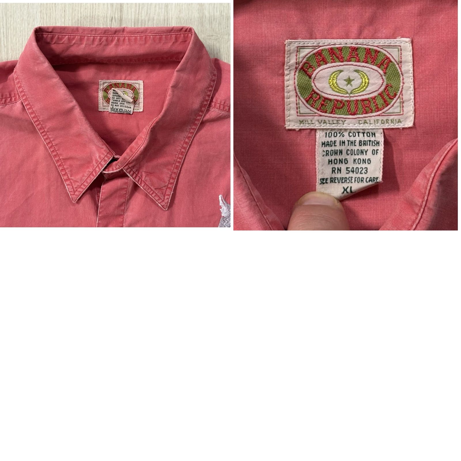 Banana Republic VINTAGE Banana Republic x Triple Z Threadz Laser Cat Snap Shirt XL Salmon Men Button-Up Knit Shirt Size US XL / EU 56 / 4 - 8 Thumbnail