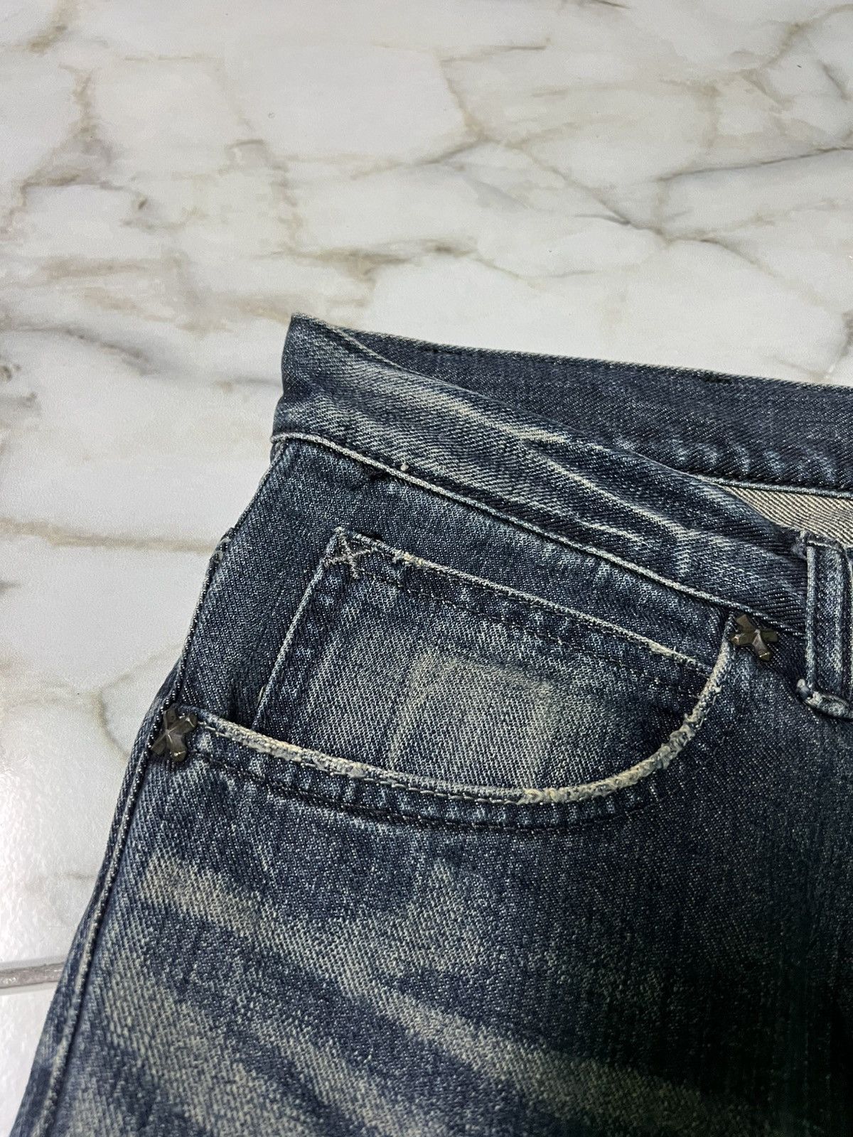 If Six Was Nine × Lee 💥FLARE💥VINTAGE LEE RIDER WASHED DISTRESS JEAN JAPAN Size US 33 - 7 Thumbnail