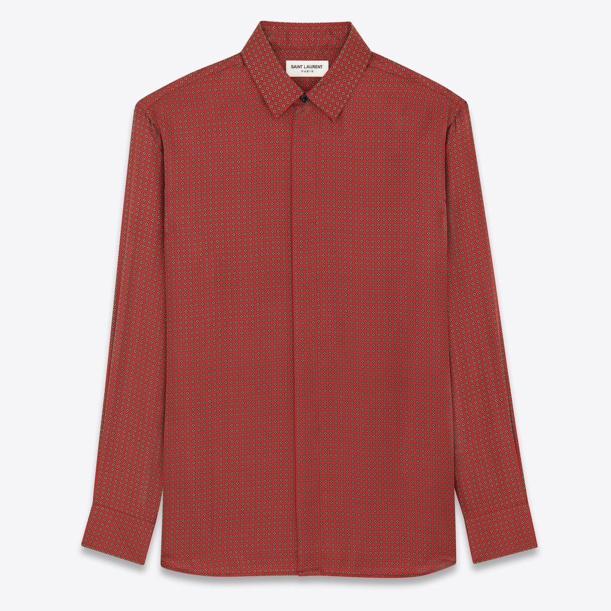 Saint Laurent Paris o1s1wg111224 Collar Classic Shirt in Multicolor Size US XL / EU 56 / 4 - 1 Thumbnail