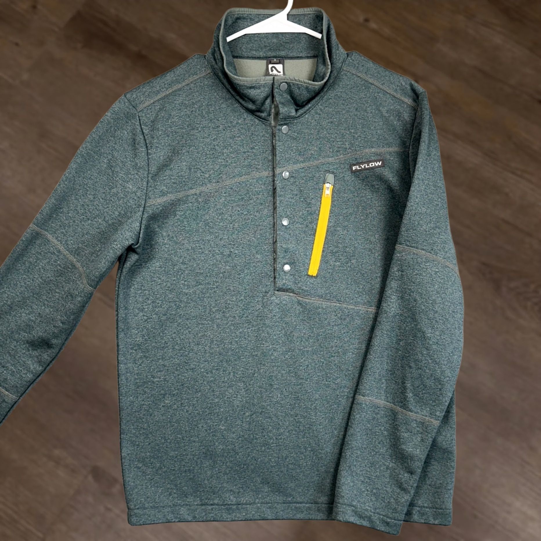 Flylow Flylow Fleece Lined Sweatshirt Mens Small Green Pullover Snap Button EUC Size US S / EU 44-46 / 1 - 1 Thumbnail