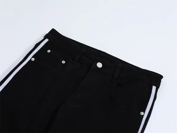 VIBE Street trend color block casual side stripe straight jeans Size US 32 / EU 48 - 3 Thumbnail