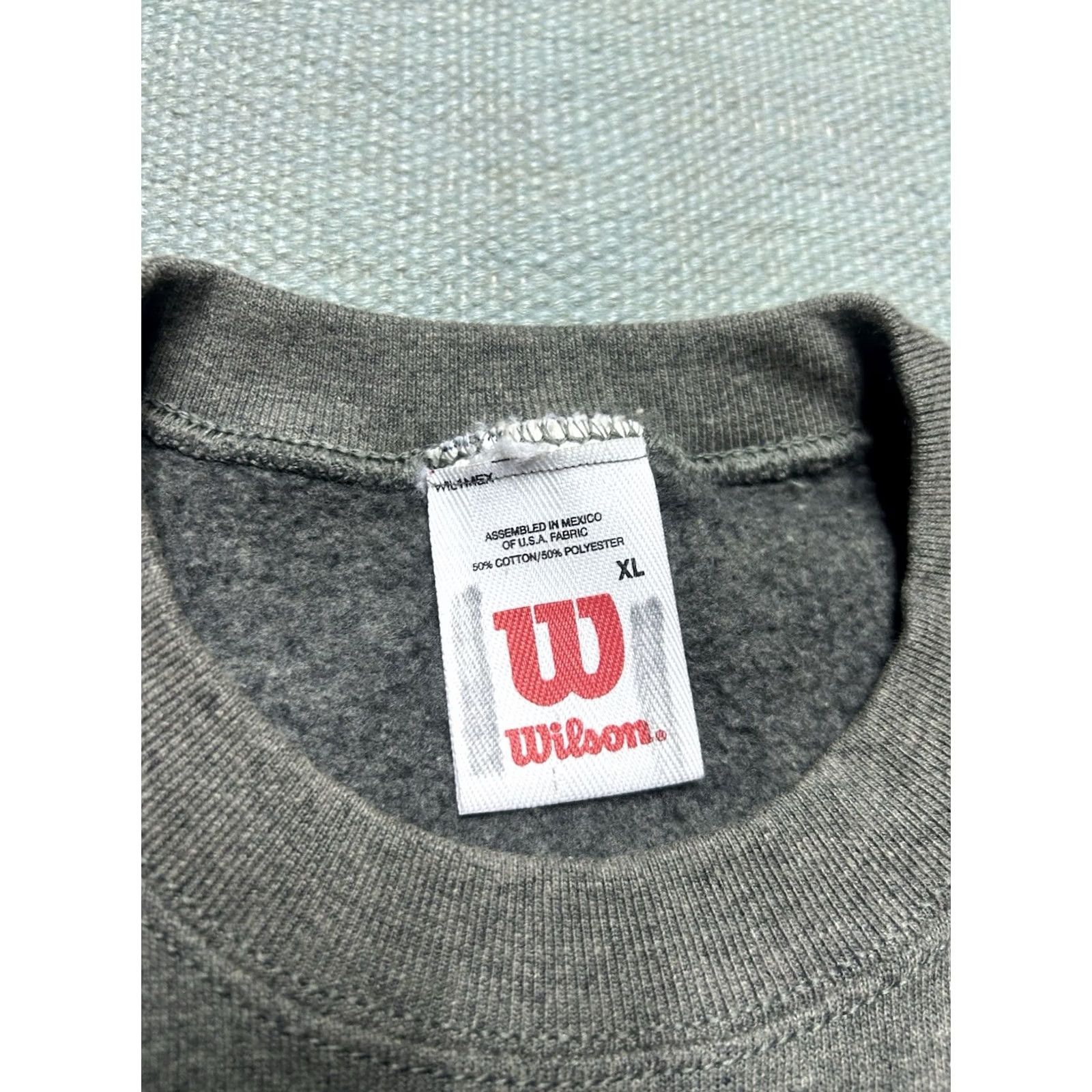 Wilson VINTAGE Sweatshirt Wilson gray pullover Distressed Adult XL Size US XL / EU 56 / 4 - 2 Thumbnail