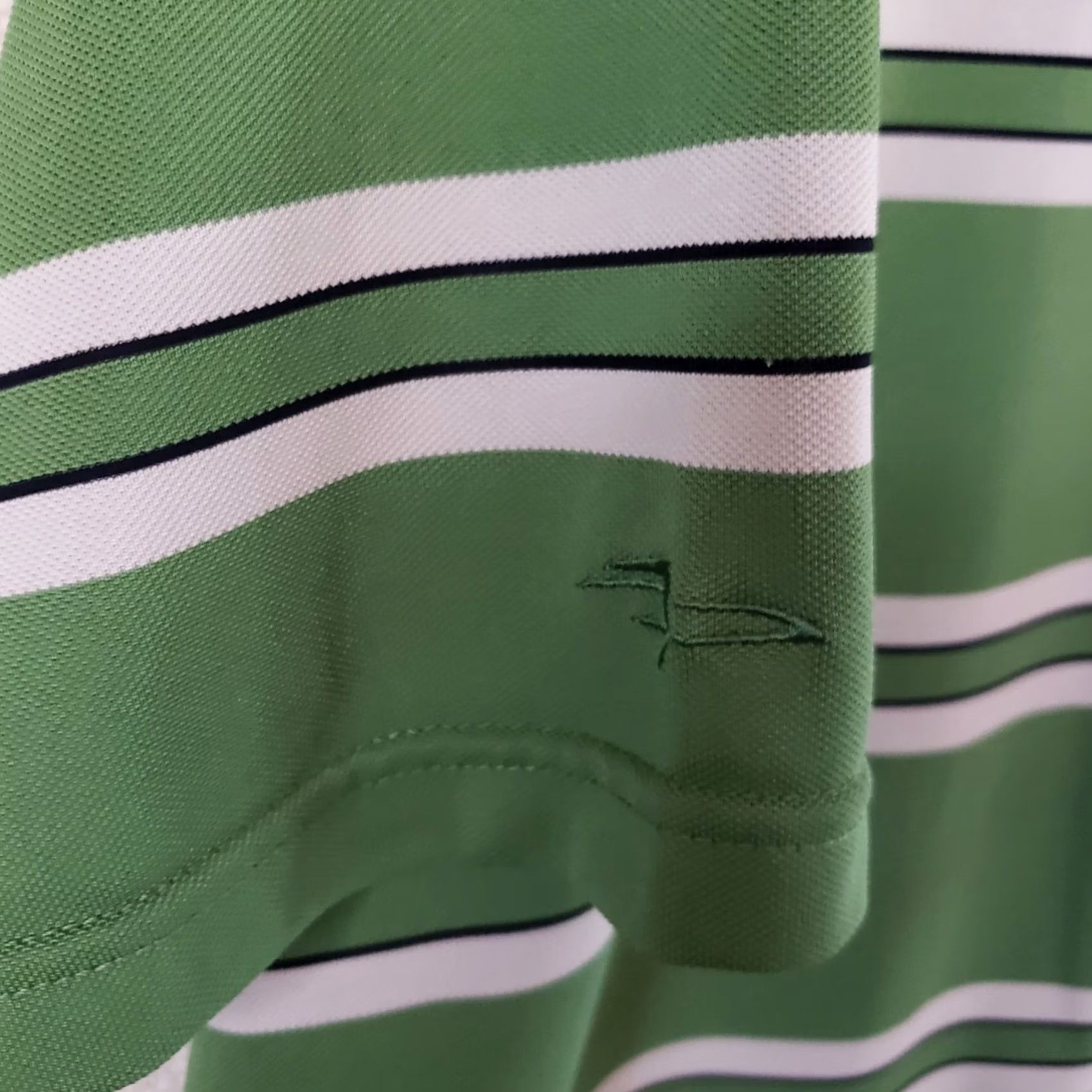 Vintage Page & Tuttle Golf Polo Cool Swing Mens L Green White Striped Short Slv Shirt Size US L / EU 52-54 / 3 - 5 Thumbnail