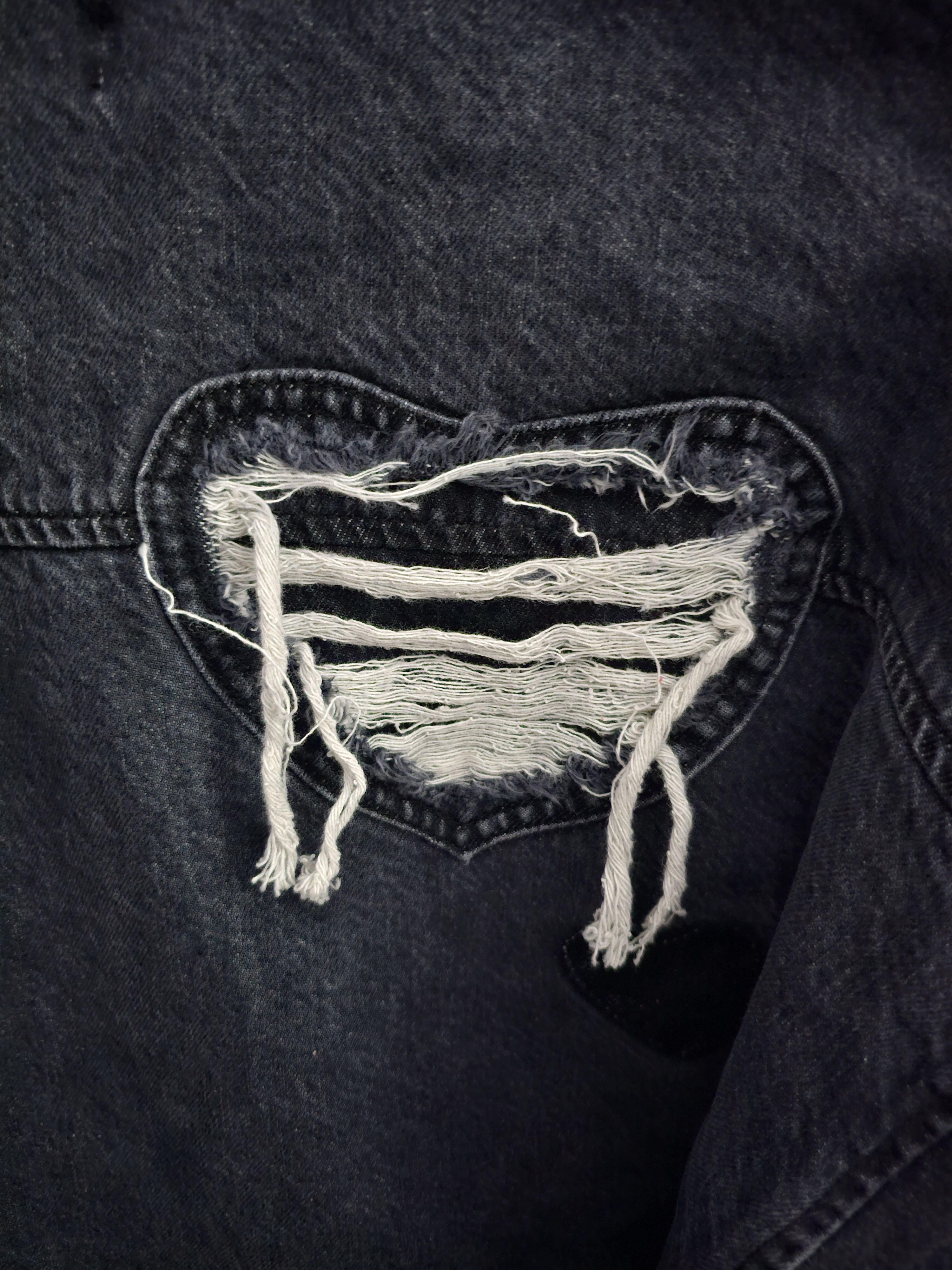 Nahmias Nahmias Heart Patch Work Denim Shirt Size US XXL / EU 58 / 5 - 21 Thumbnail