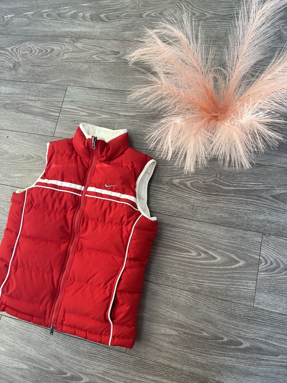 Nike × Vintage ‼️Vintage Knit Swoosh Logo Puffer Reversible Vest‼️ Size S / US 4 / IT 40 - 3 Thumbnail