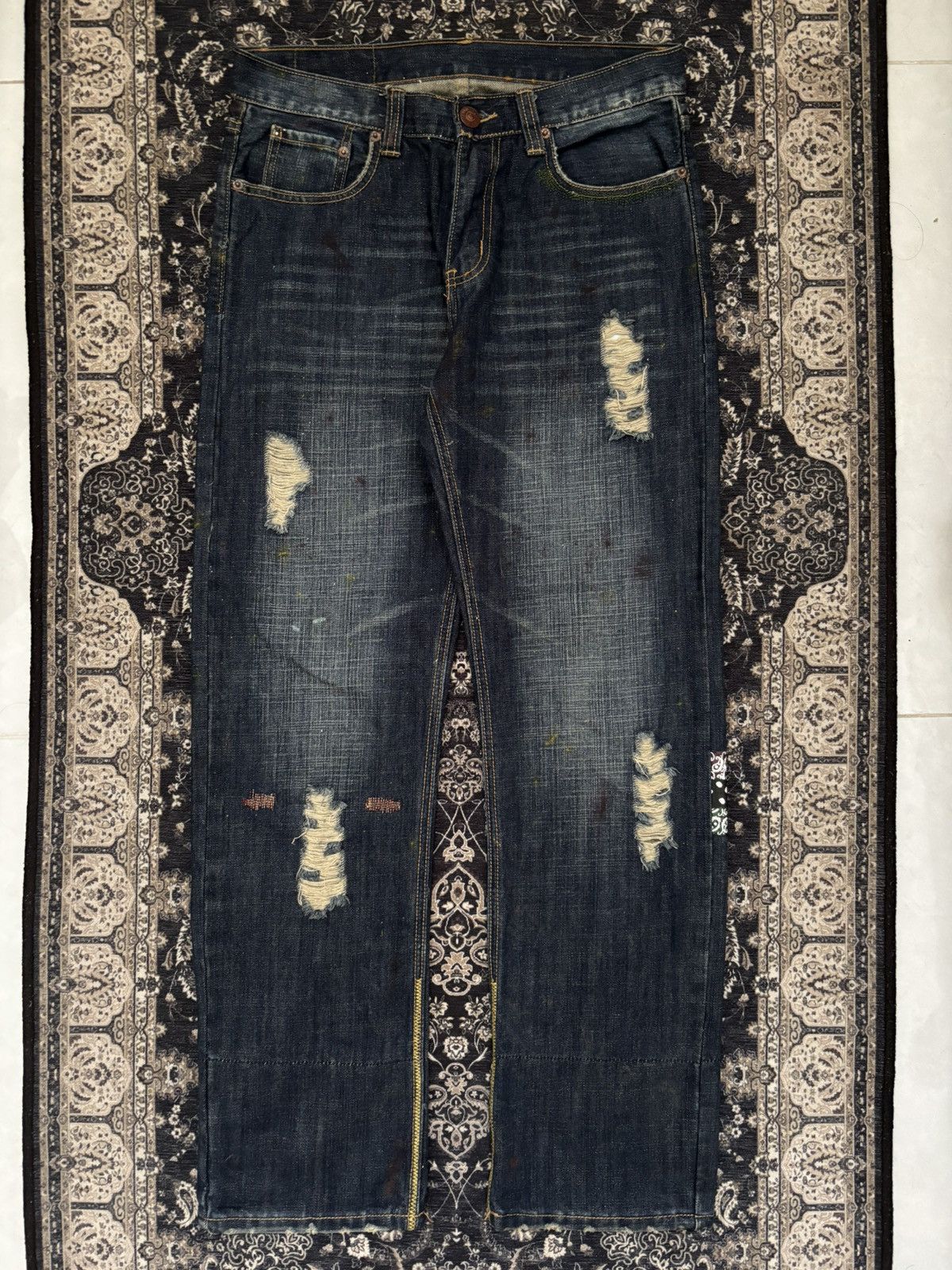 CLOT × Levi's Clot Union Rail Design x Levi's 501 Denim Indigo Pants Size US 30 / EU 46 - 1 Thumbnail