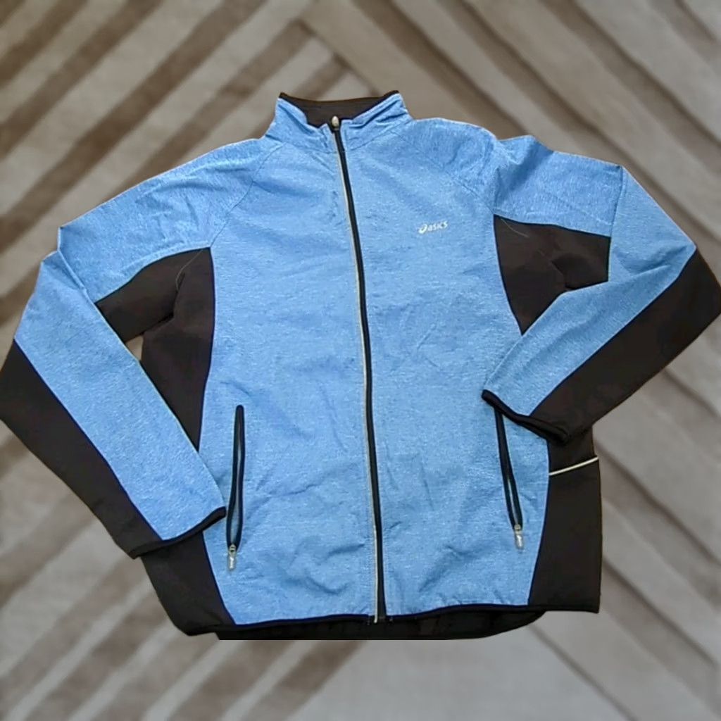 Asics ASICS Jacket Mens XL Blue Men Windbreaker Full Zip Black Water Wind Resistant Size US XL / EU 56 / 4 - 1 Thumbnail