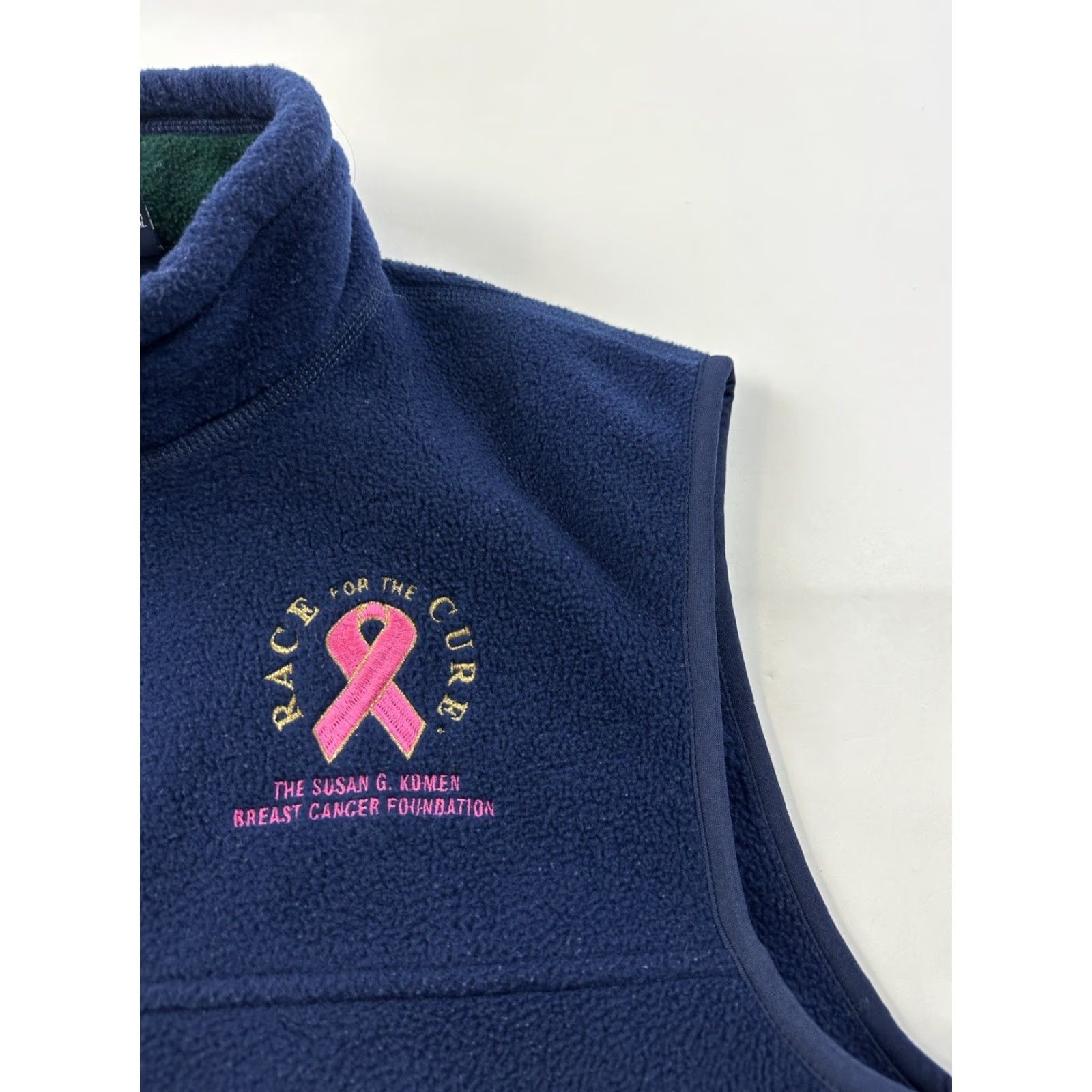 Port Authority VINTAGE Susan Komen Race for the Cure Vest Women’s Large Blue Full Zip Fleece Size L / US 10 / IT 46 - 2 Thumbnail
