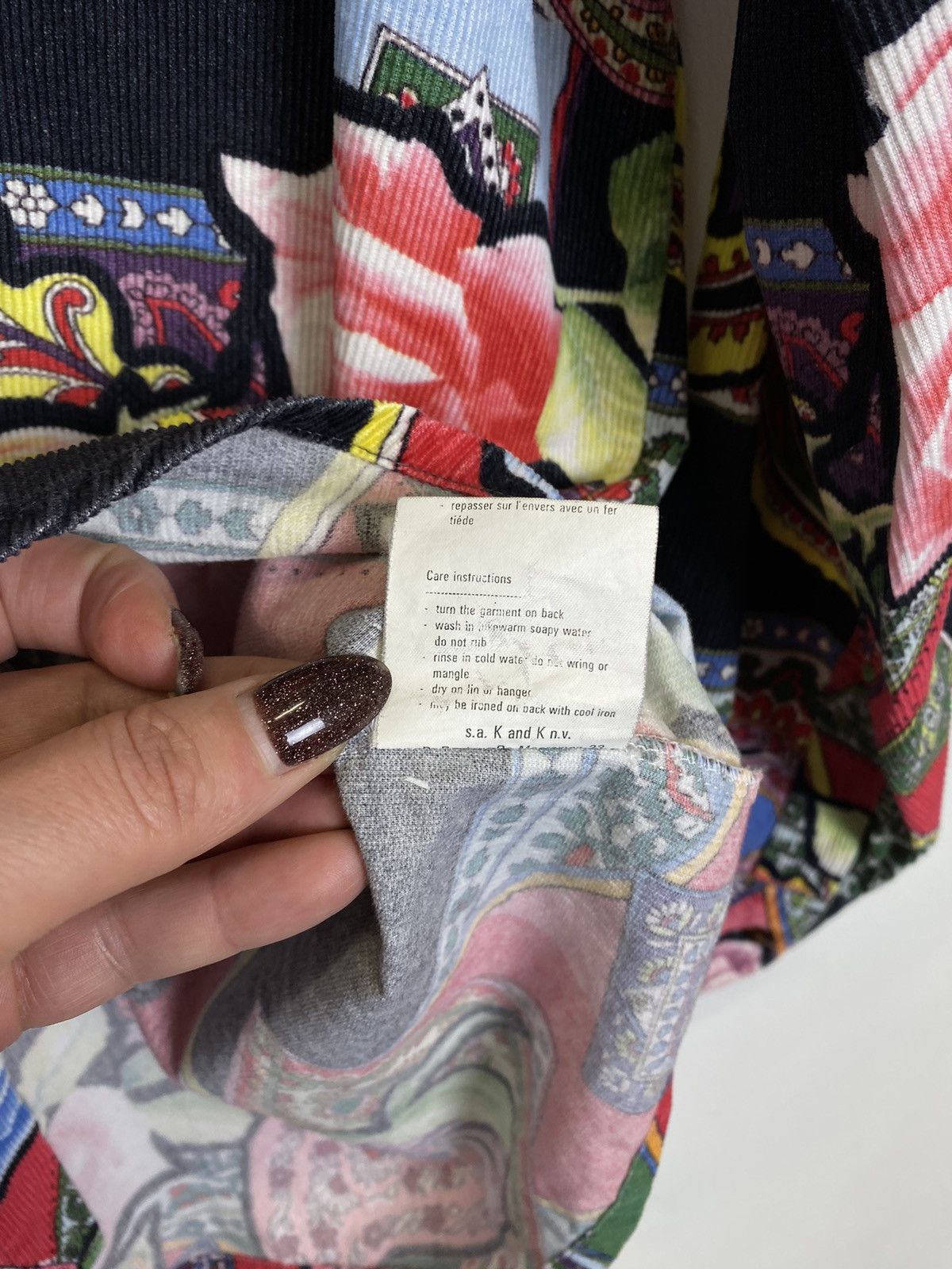 Other Vintage Y2K Flower Art Corduroy Shirt Buttons-Up Men’s Sz L Size US L / EU 52-54 / 3 - 7 Thumbnail