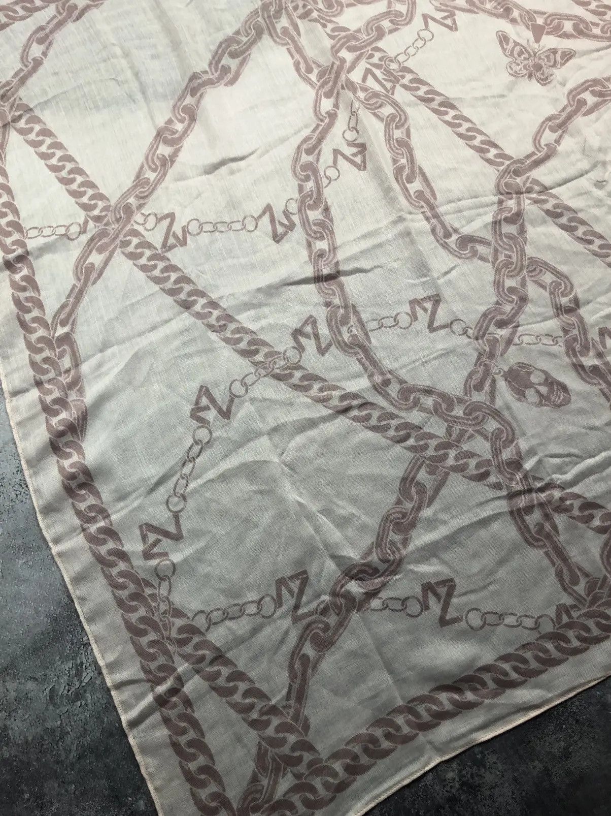 Zadig & Voltaire ZADIG&VOLTAIRE Parfumes Y2k Butterflies/Skull Logo Scarf Size ONE SIZE - 6 Thumbnail