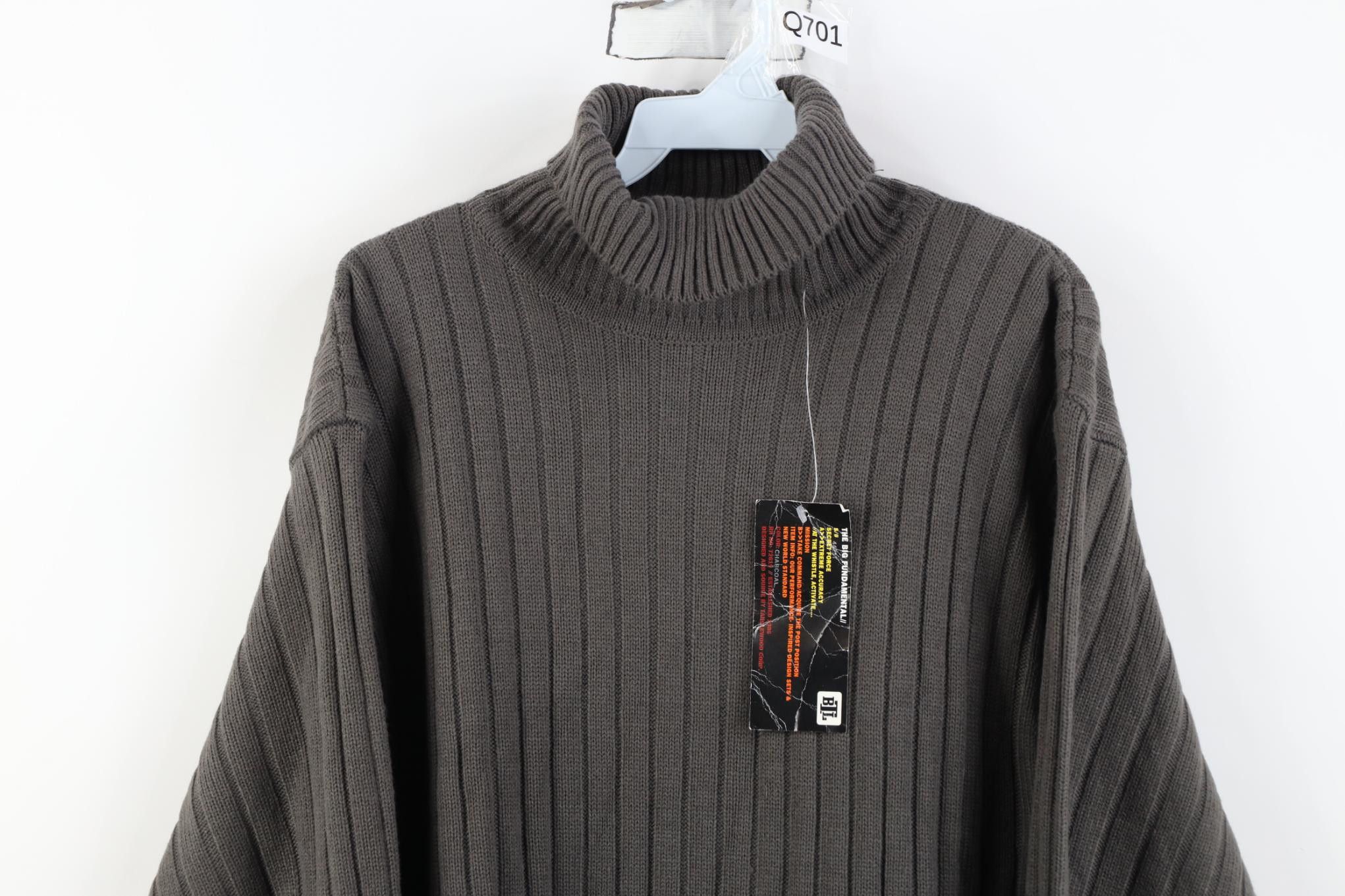 Vintage Deadstock Vintage 90s Y2K Streetwear Knit Turtleneck Sweater Size US L / EU 52-54 / 3 - 2 Thumbnail