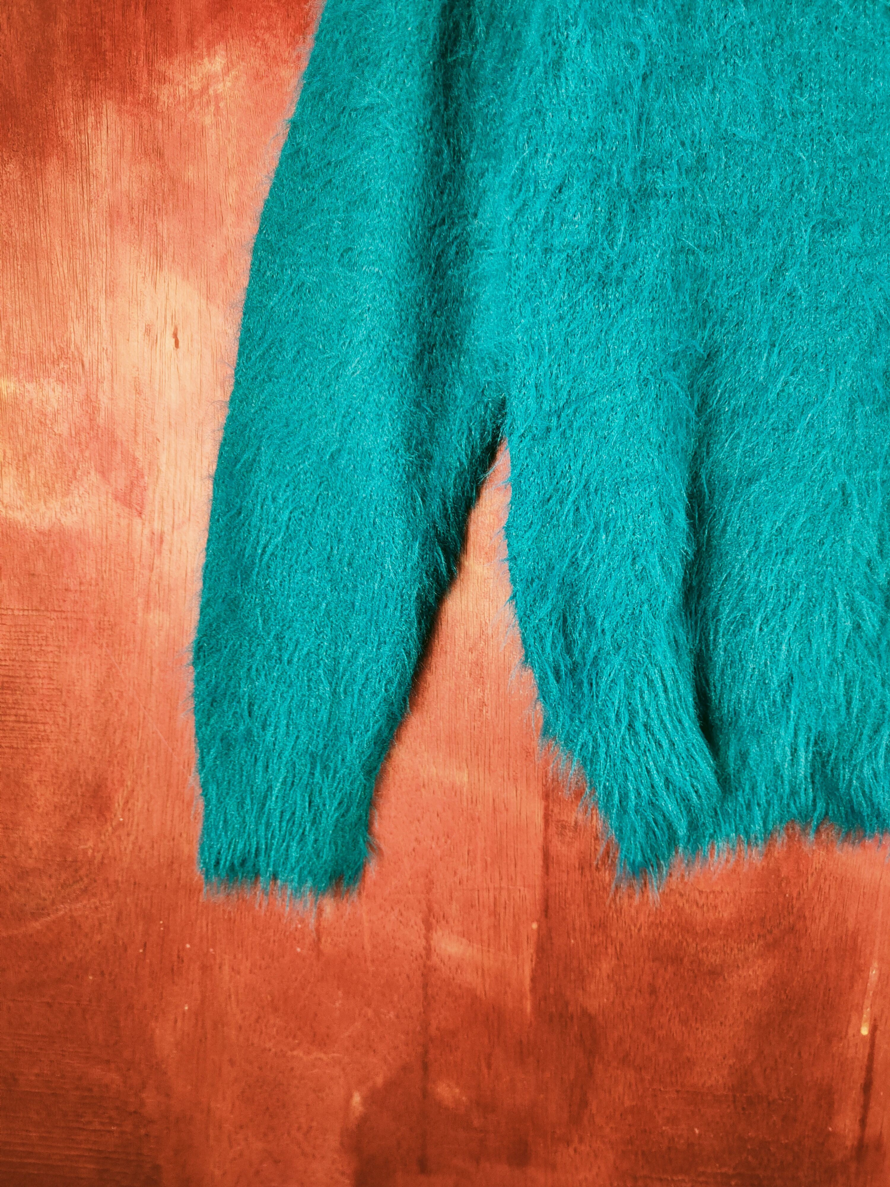 Japanese Brand × Vintage Hot Stuff 🔥 Khalita Turquoise Fur Mohair Knitwear Size L / US 10 / IT 46 - 4 Thumbnail