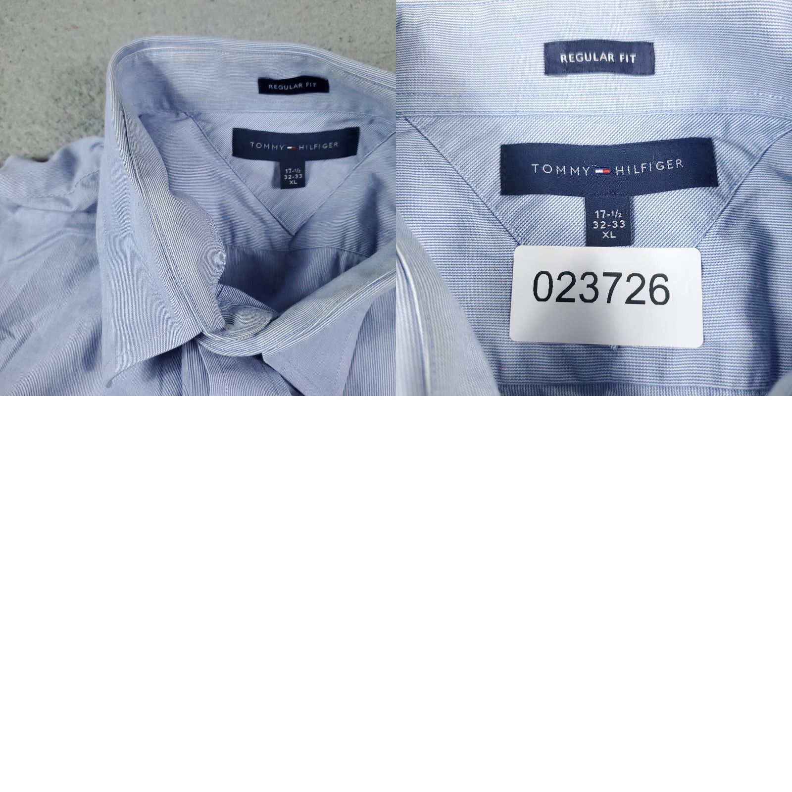 Tommy Hilfiger VINTAGE Tommy Hilfiger Shirt Mens 17.5 XL Blue Striped Dress Shirt Long Sleeve Button Up Wide Collar Men’s XL Blue 90s Preppy Wedding Mens Size 46R - 8 Thumbnail