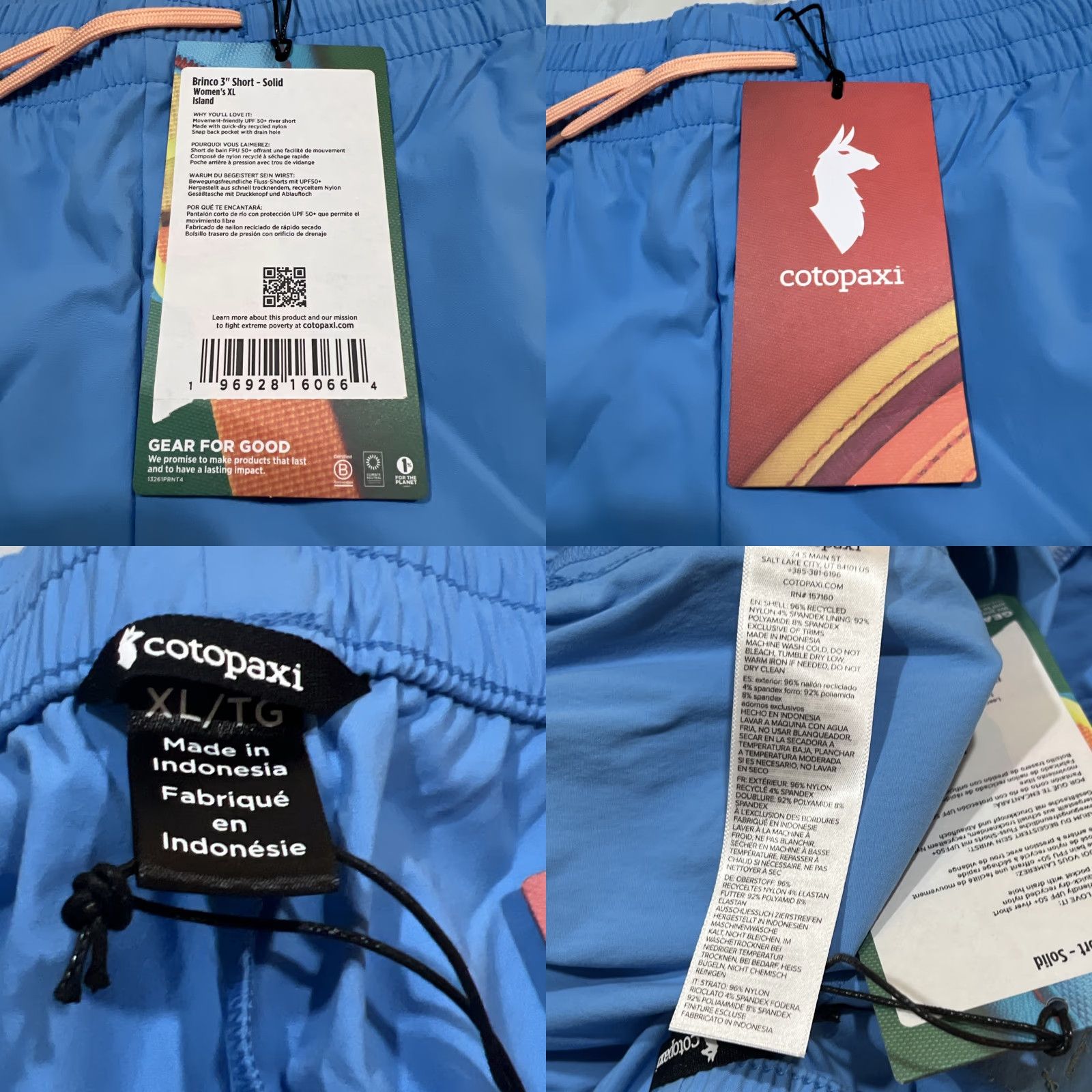 Cotopaxi Cotopaxi Brinco 3” Short Women XLarge Island Blue Outdoor Hiking Pockets NWT Size 40" / US 18 - 9 Thumbnail