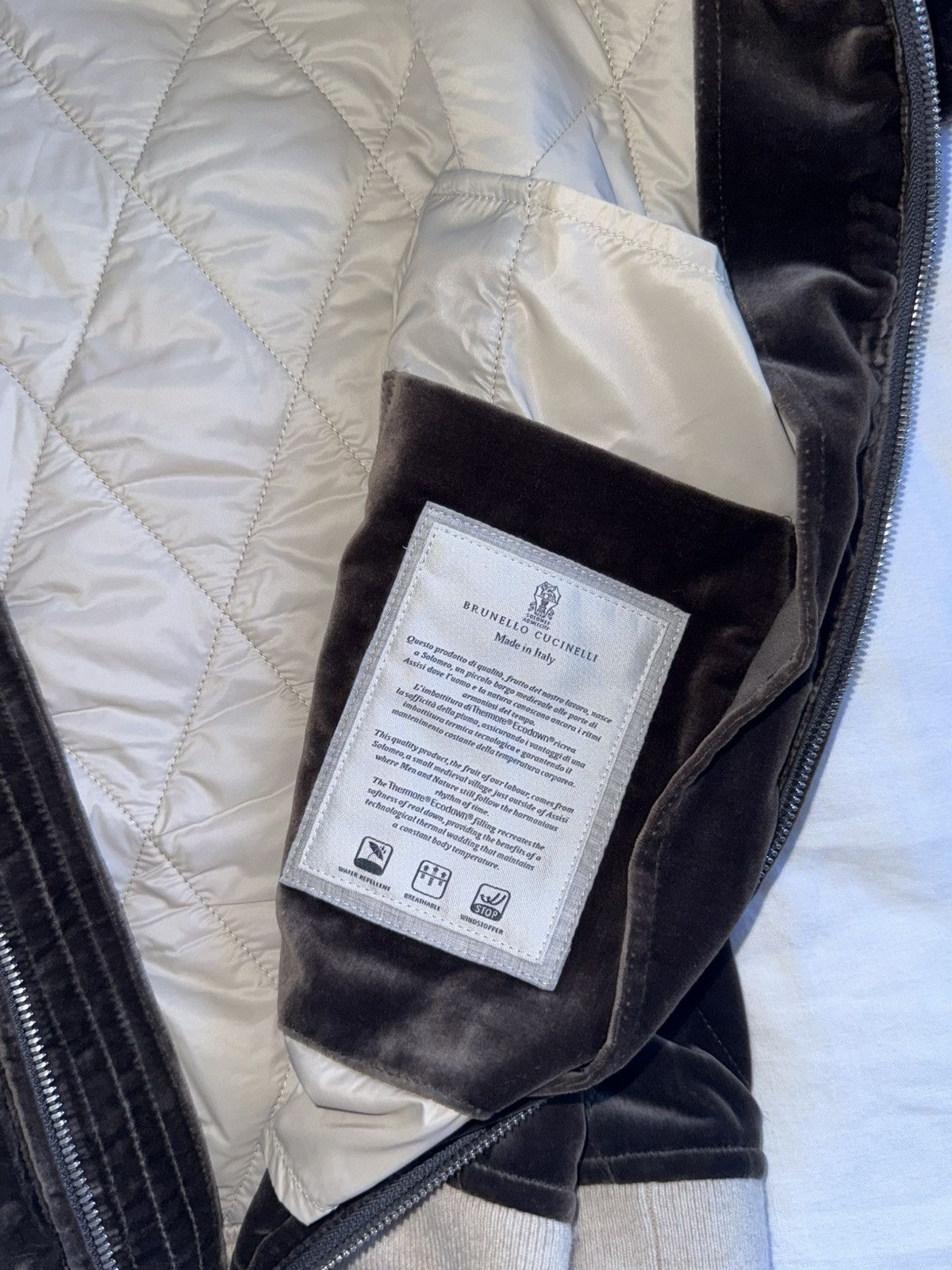 Brunello Cucinelli Brunello cucinelli Brown quilted bomber Size US S / EU 44-46 / 1 - 5 Thumbnail