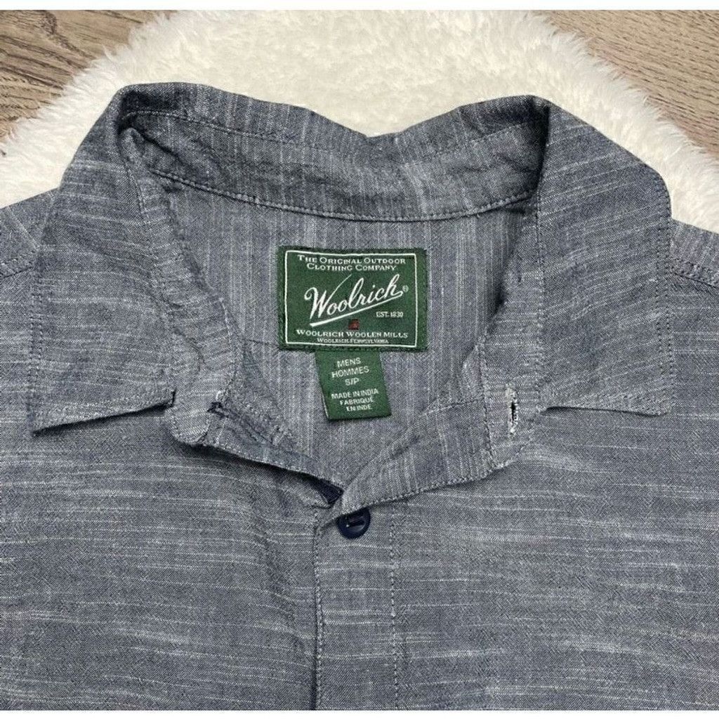 Woolrich Woolen Mills Woolrich Shirt Mens S Short Sleeve Casual Button Up Chambray Size US S / EU 44-46 / 1 - 2 Thumbnail