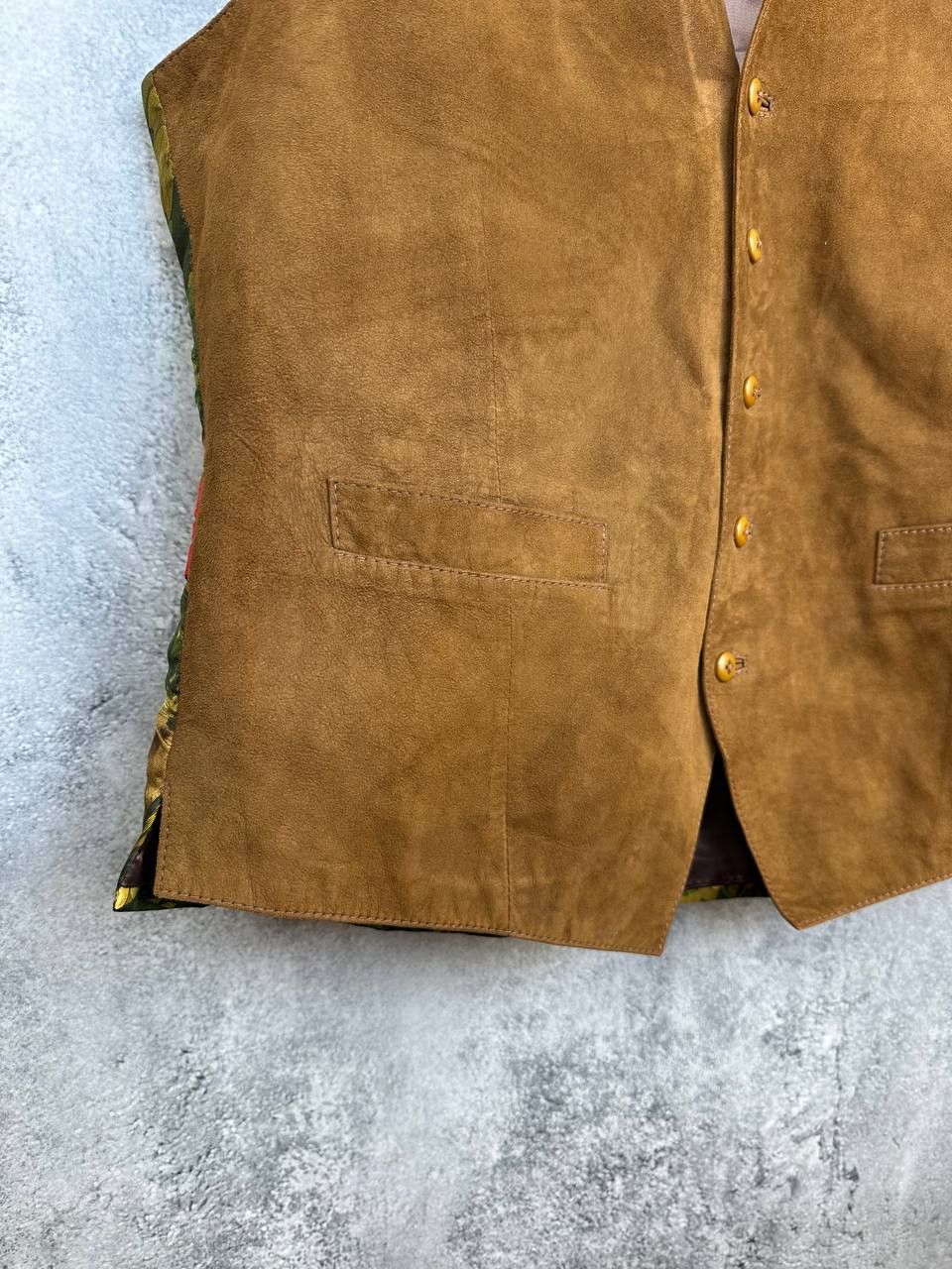 Bullock & Jones Bullock & Jones Suede Leather Waistcoat Vest Silk Pheasant Size 42R - 7 Thumbnail