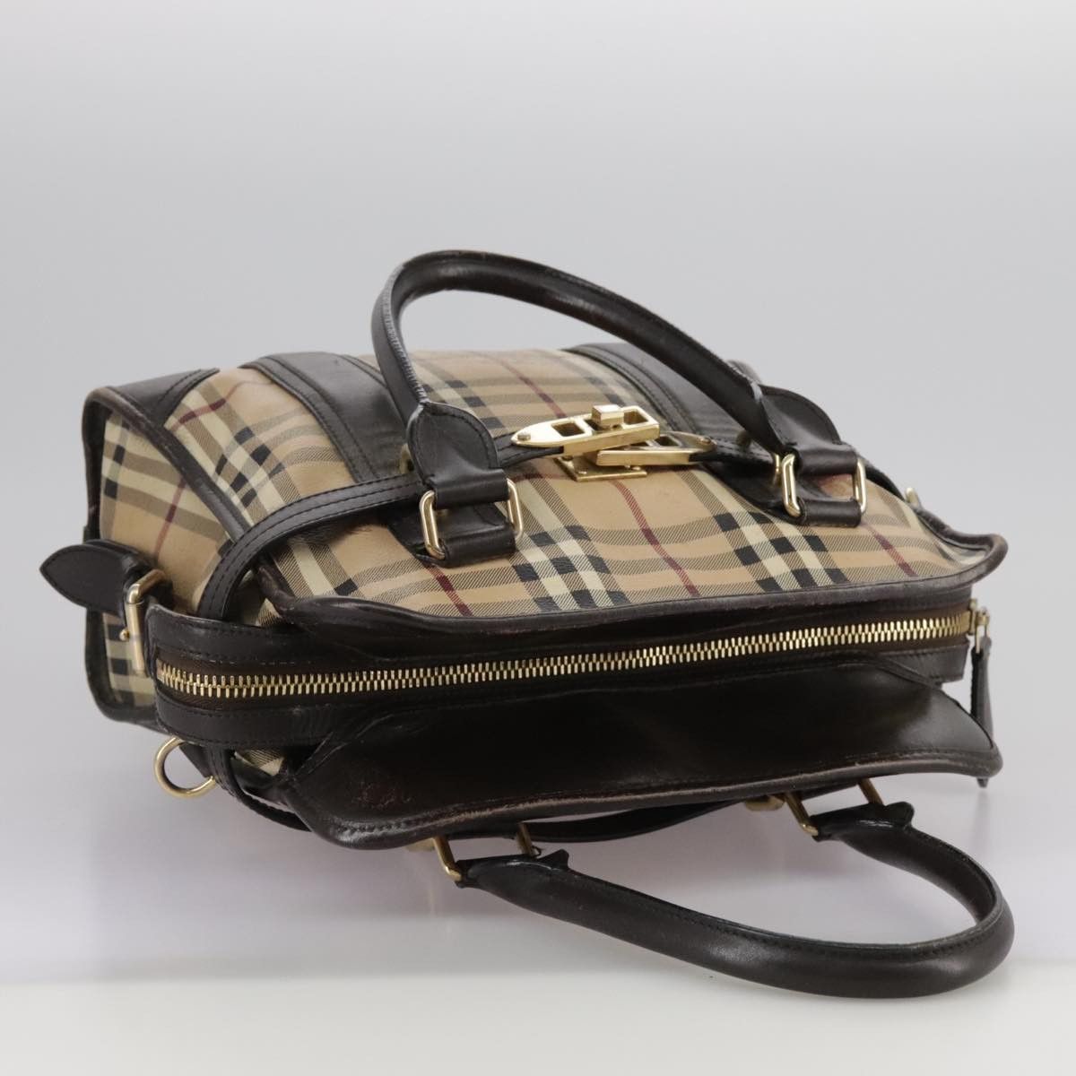 Burberry Burberry Nova Check Hand Bag Pvc Leather Beige Size ONE SIZE - 6 Thumbnail