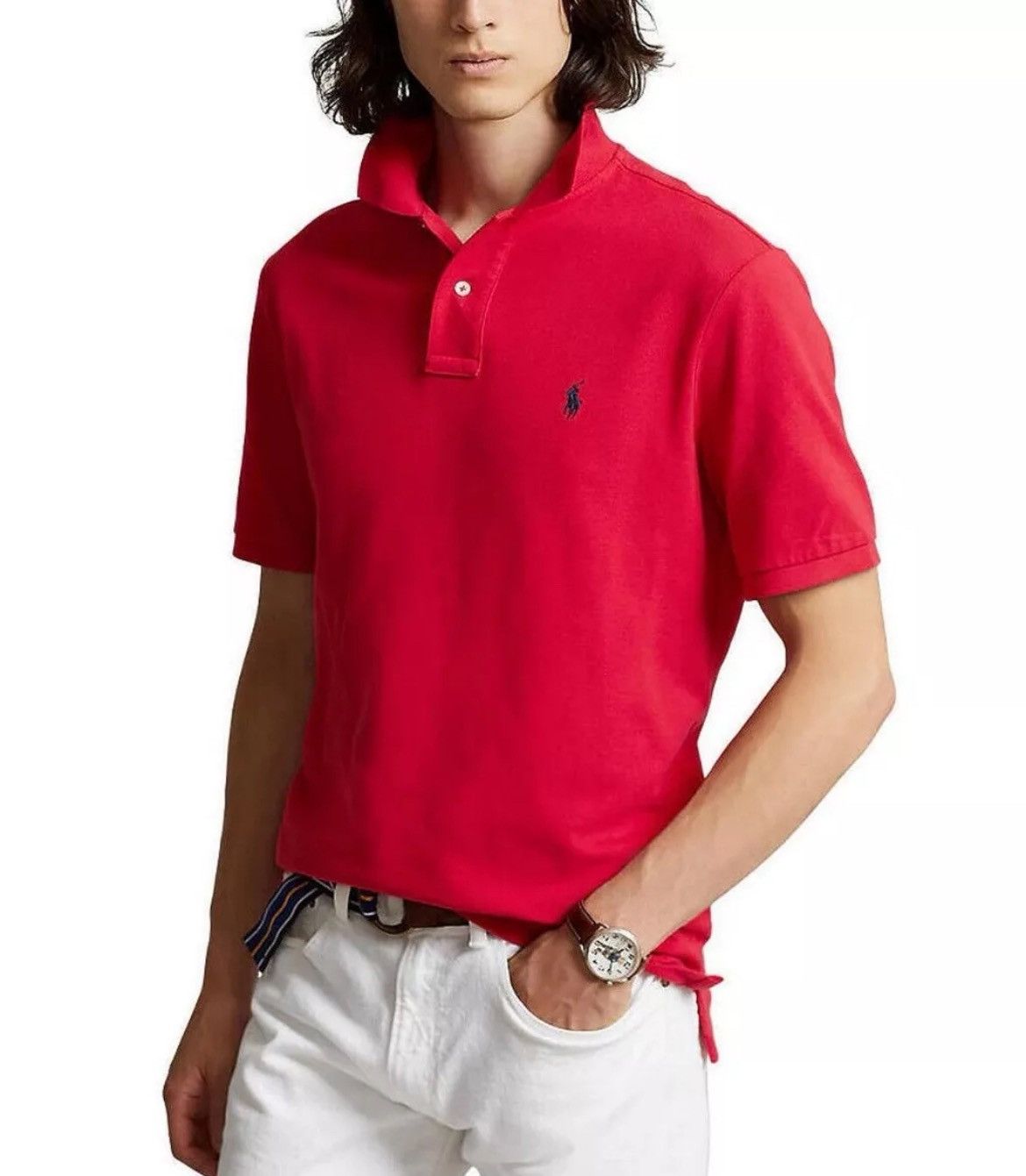 Polo Ralph Lauren Polo Ralph Lauren Custom Slim Fit Solid Mesh Hot Pink Size US L / EU 52-54 / 3 - 1 Thumbnail