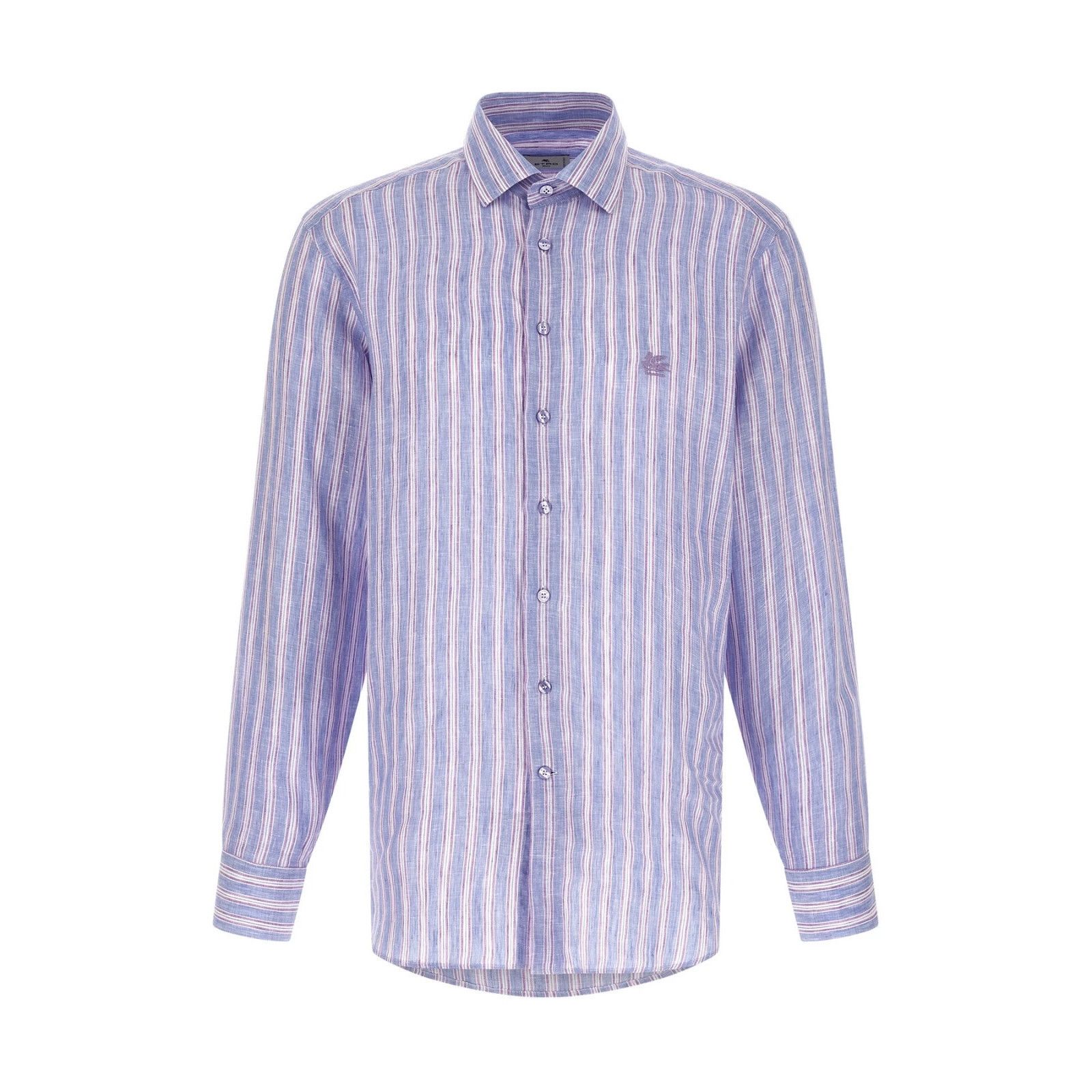 ETRO Blue striped Linen Shirt New And Authentic (Men's size: