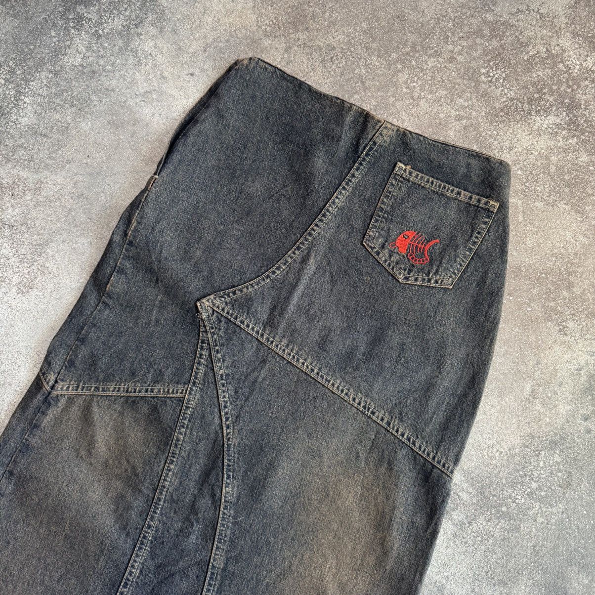 Hysteric Glamour × Japanese Brand × Vintage Amazing Y2K Vintage 2000’s Faded Asymmetric Denim Maxi Skirt Size 27" / US 4 / IT 40 - 11 Thumbnail