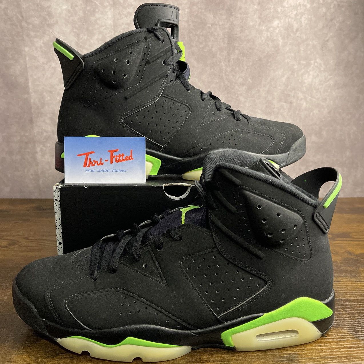 image of Jordan Brand 6 Retro Electric Green 2021 Ct8529-003 Men’S Sneakers in Black, Men's (Size 13)