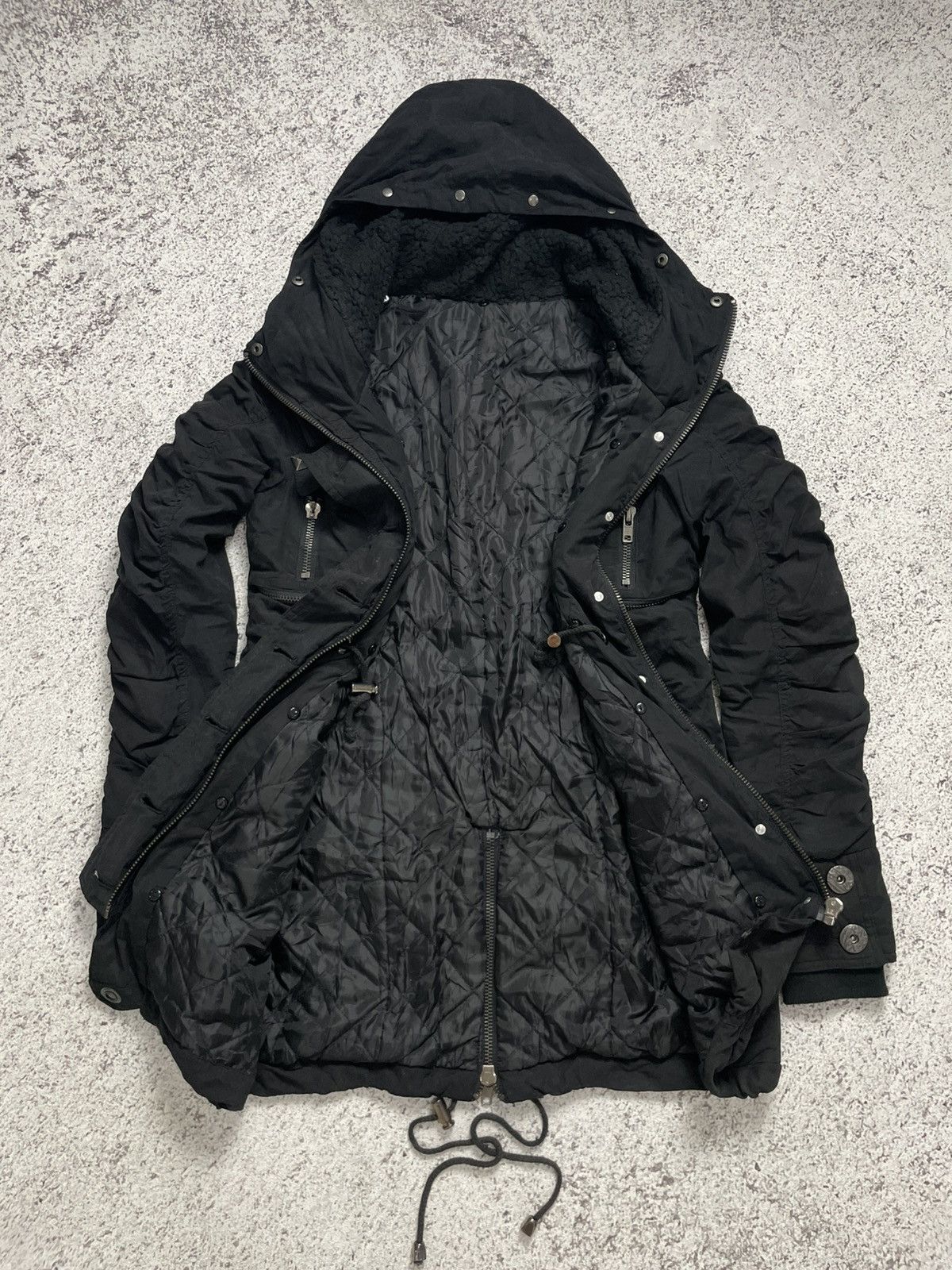 Japanese Brand 2000s D.I.A - Vkei Crumpled Jacket Napoleon Hodded Jacket Size US S / EU 44-46 / 1 - 3 Thumbnail