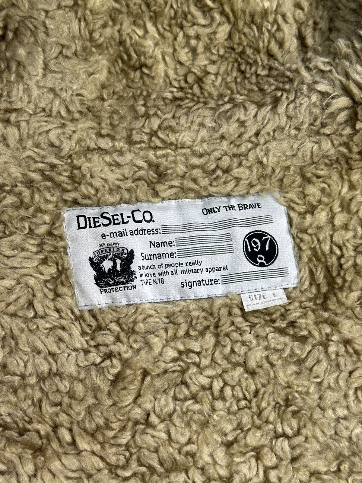 Diesel Vintage Diesel Y2K Archival Jacket Khaki Hooded Sherpa Faded Size US L / EU 52-54 / 3 - 12 Thumbnail