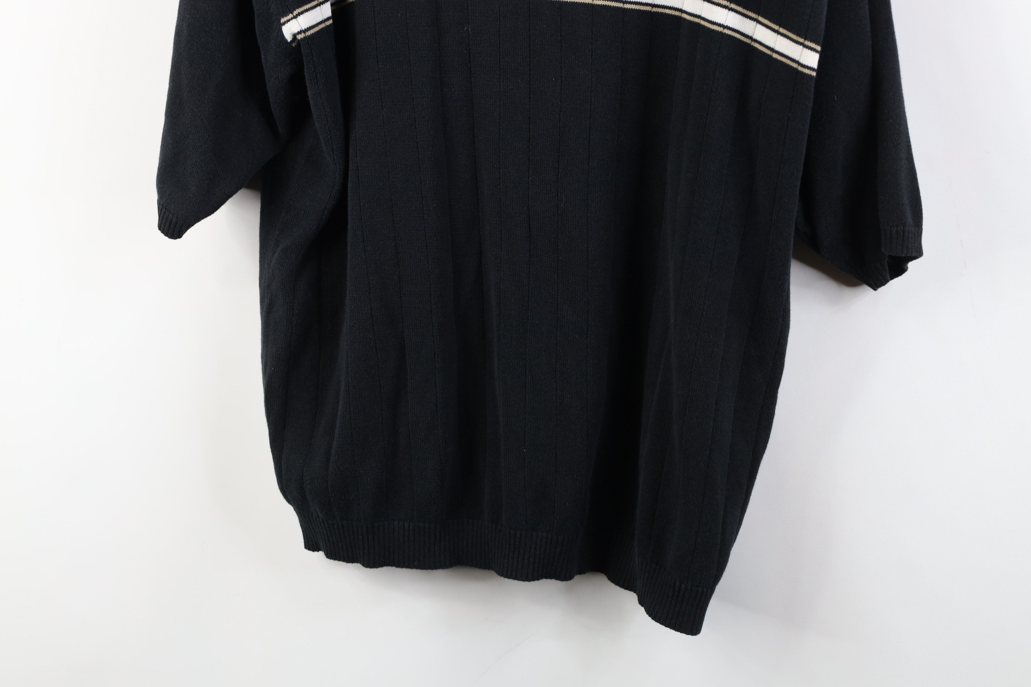 Vintage Vintage 90s Streetwear Ribbed Knit Pullover Polo Shirt Size US L / EU 52-54 / 3 - 3 Thumbnail