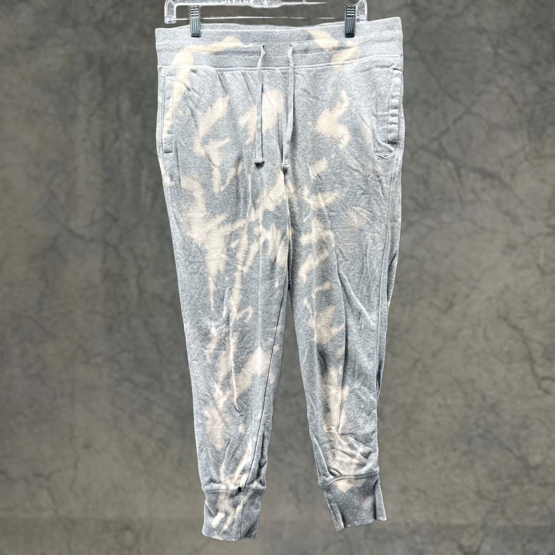 Reebok Reebok Jogger Sweatpants Womens Large Gray Tie Dye Fleece Tapered Pants Athletic Size 36" / US 14 / IT 50 - 1 Thumbnail