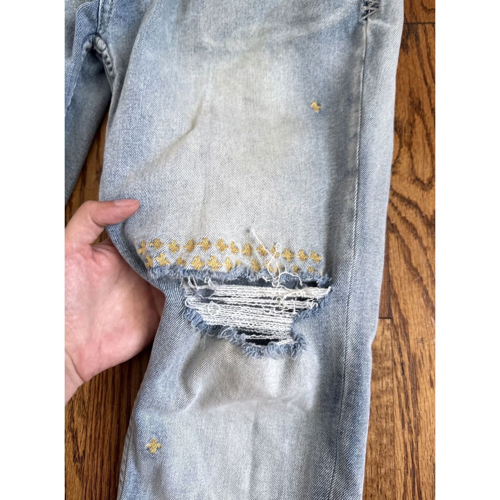 Ksubi Ksubi Jeans Skinny Men 34x32 Van Winkle Mid Blue Ripped C9 Size US 34 / EU 50 - 7 Thumbnail