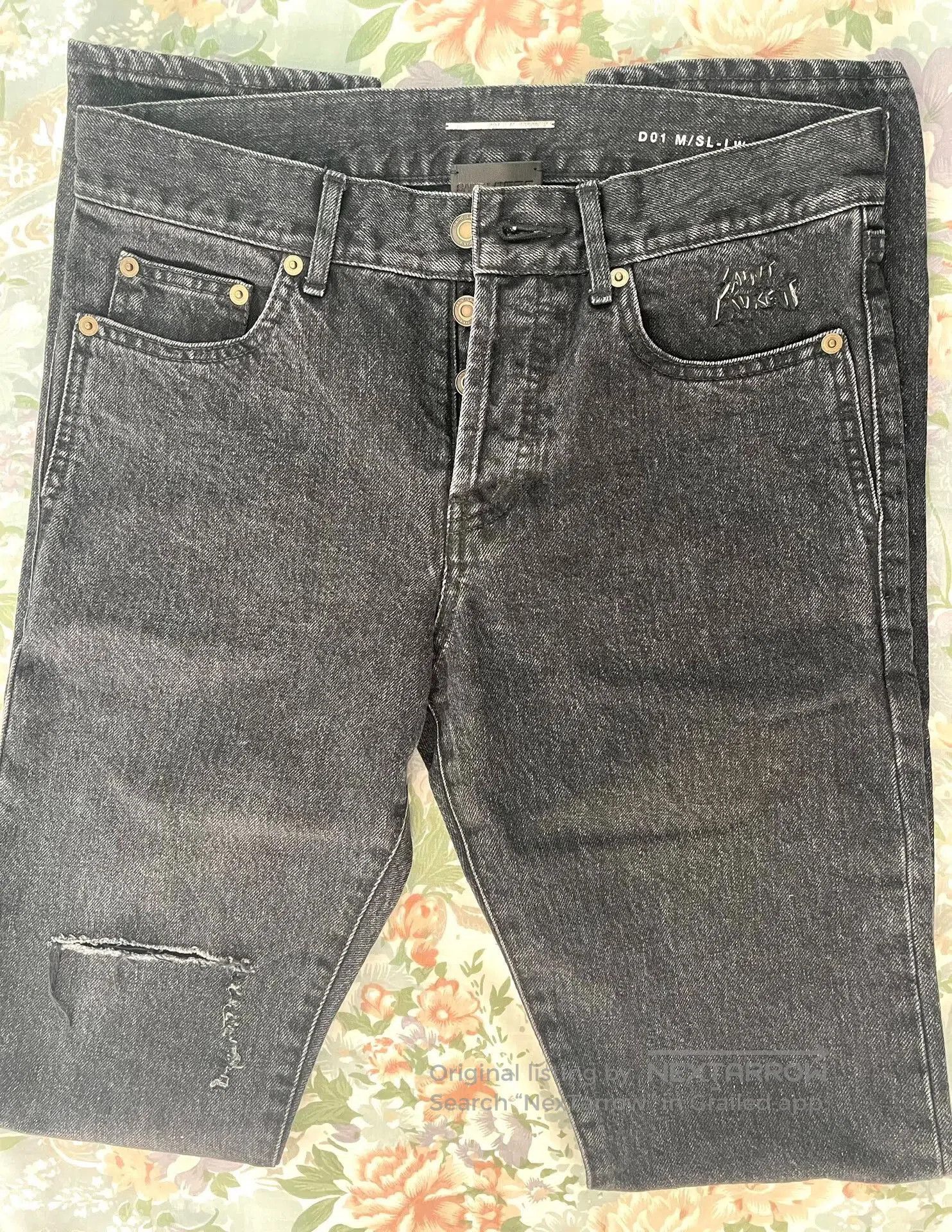 Saint Laurent Paris Saint Laurent Men's Distressed Black Jeans. Size US 30 / EU 46 - 3 Thumbnail