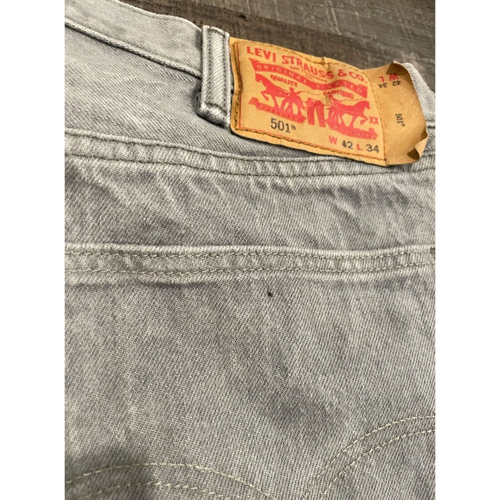 Levi's Levi'S 501 Jeans Mens 42x34 Gray - Mid Rise Button Style Size US 42 / EU 58 - 4 Thumbnail
