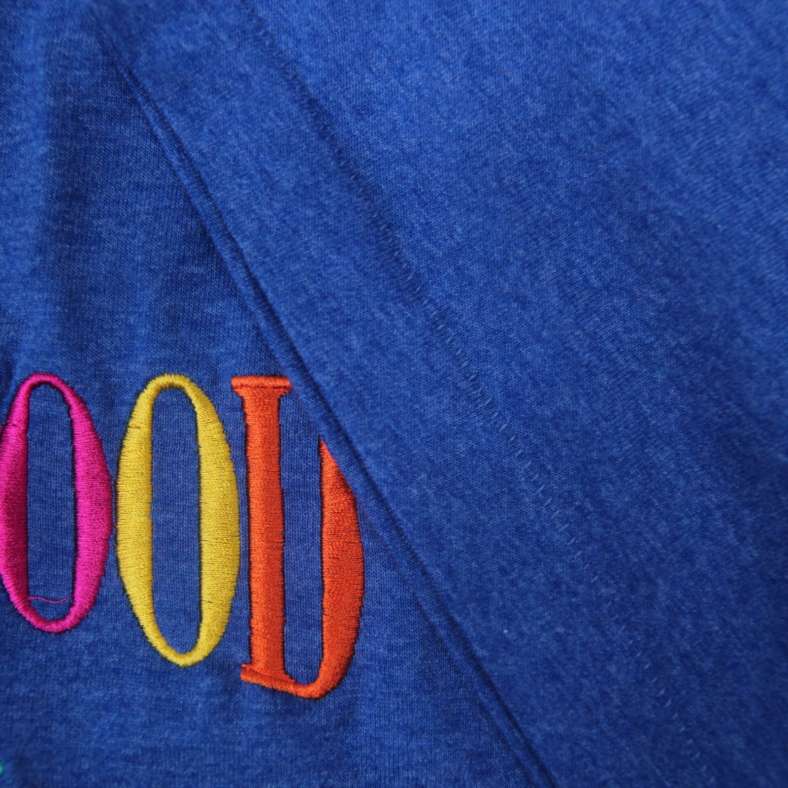 Fruit Of The Loom × Vintage Vintage Hollywood Rainbow Spellout Embroidered T Shirt Size US L / EU 52-54 / 3 - 3 Thumbnail