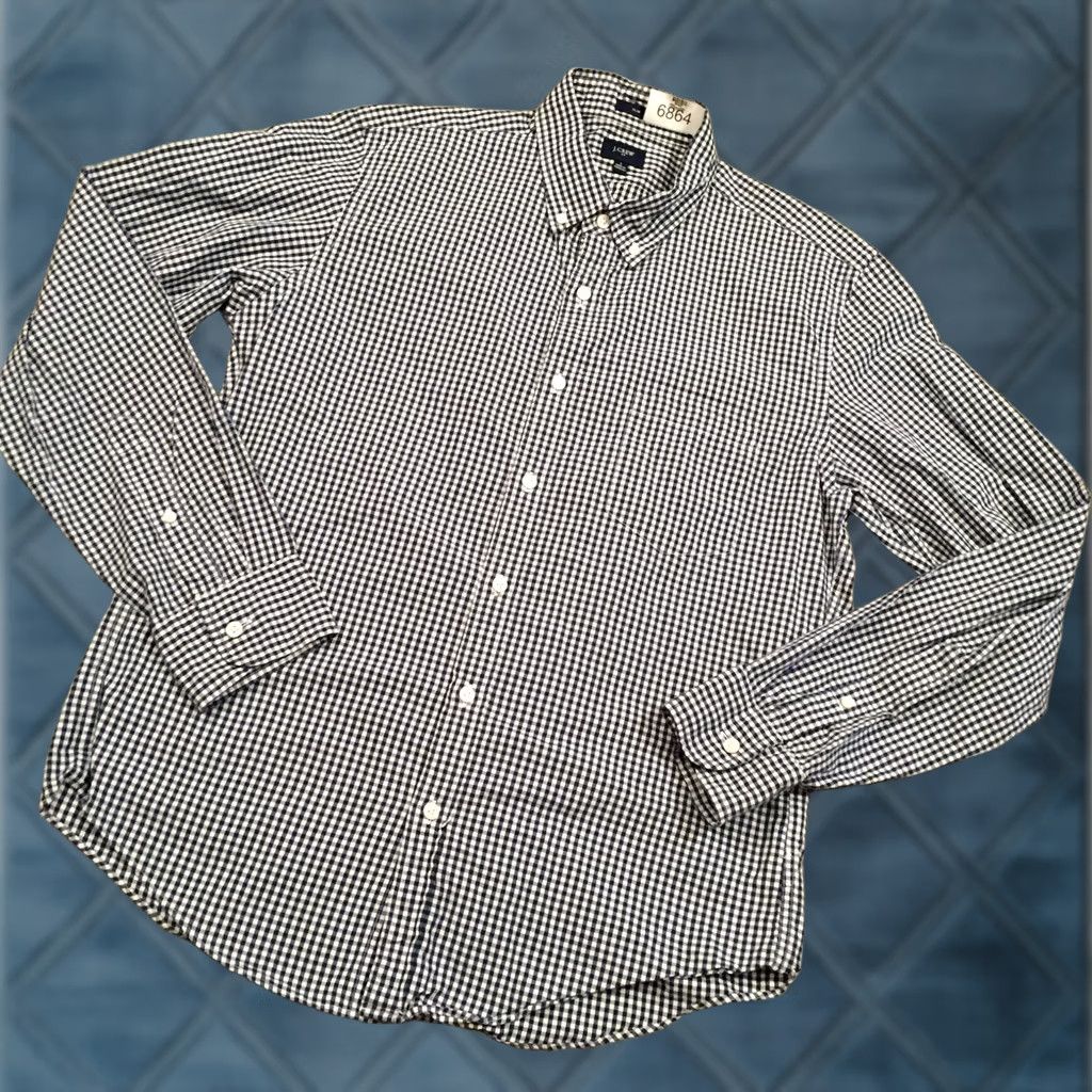 J.Crew J.Crew Shirt Mens Large Slim Blue Plaid Long Sleeve Button Down Size US L / EU 52-54 / 3 - 1 Thumbnail