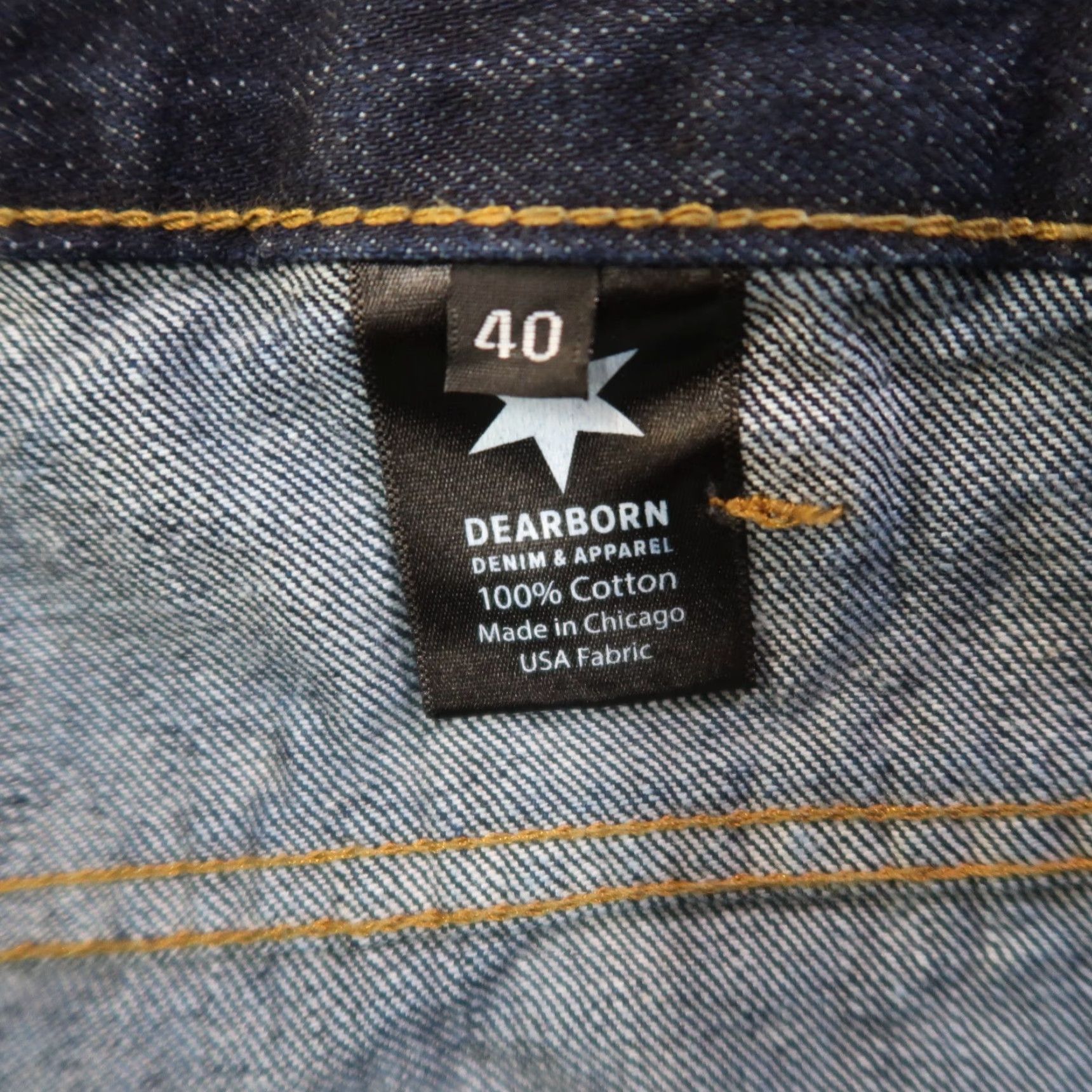 Denime Dearborn Denim Jeans Men 40x34 Blue Wash Straight Leg Stretch Denim 5-Pocket Regular Mens, USA Size US 40 / EU 56 - 3 Thumbnail