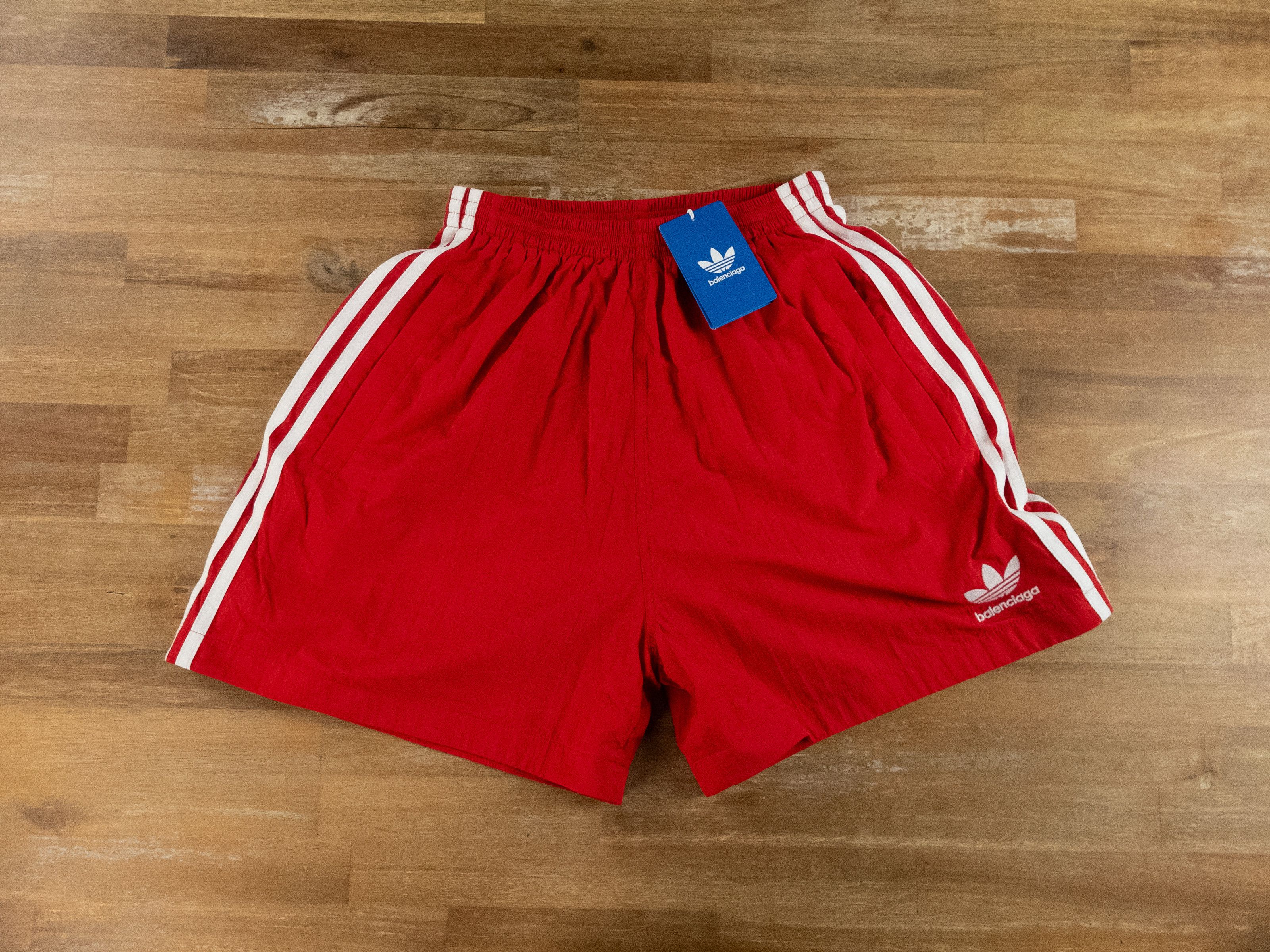 Adidas × Balenciaga BALENCIAGA X ADIDAS red technical fabric tracksuit shorts 34 Size US 34 / EU 50 - 5 Thumbnail