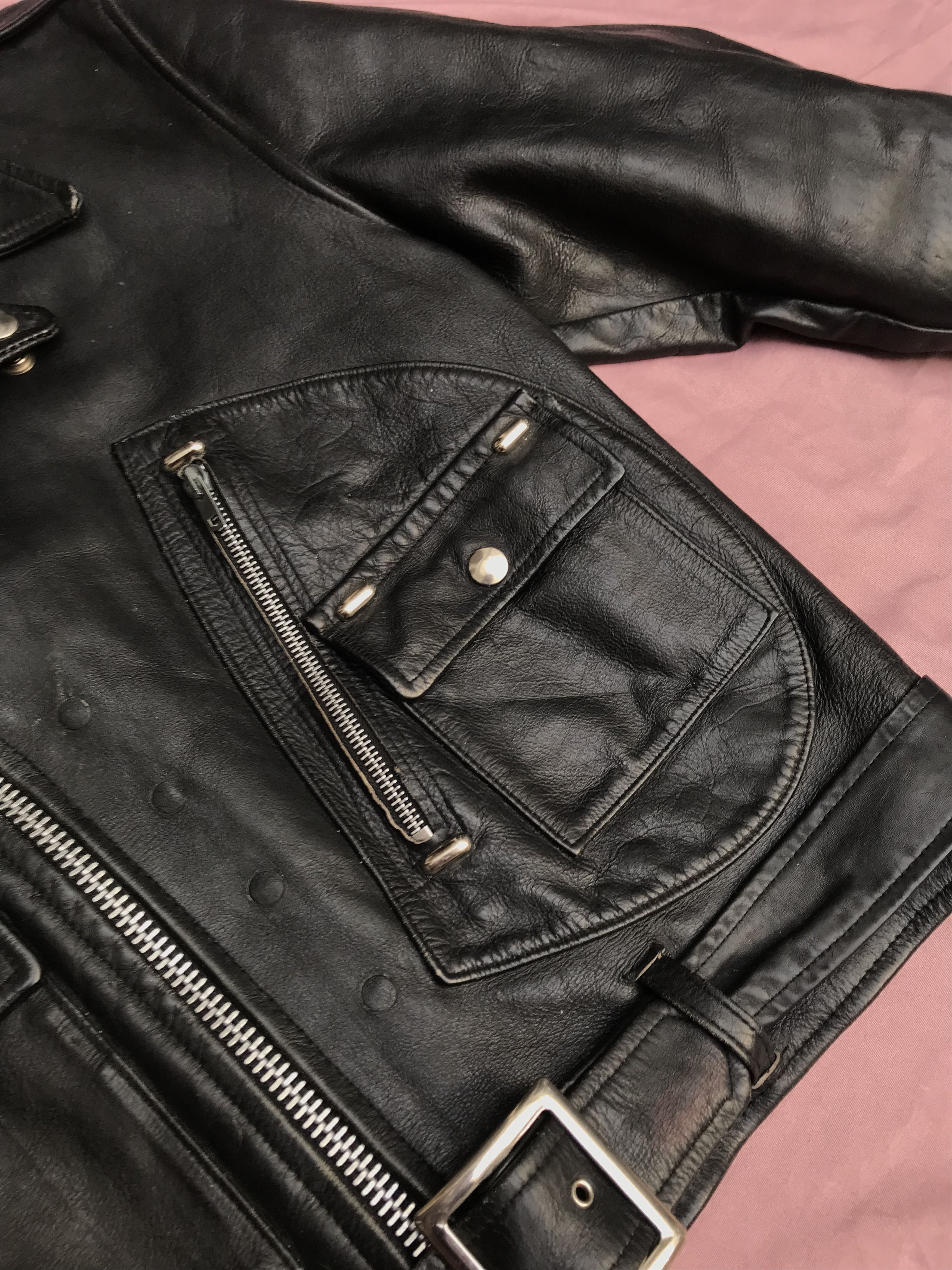 Other BRIMACO ANTIQUE 60s LEATHER PERFECTO JACKET Size US S / EU 44-46 / 1 - 5 Thumbnail