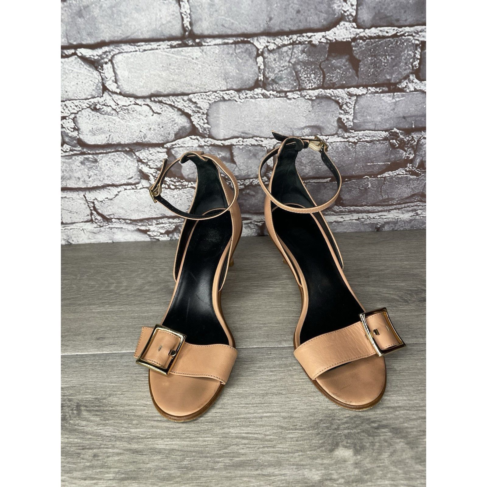 Tibi Tibi Nude Pink Leather Buckle Ankle Strap Stiletto High Heel Size US 6 / IT 36 - 17 Thumbnail