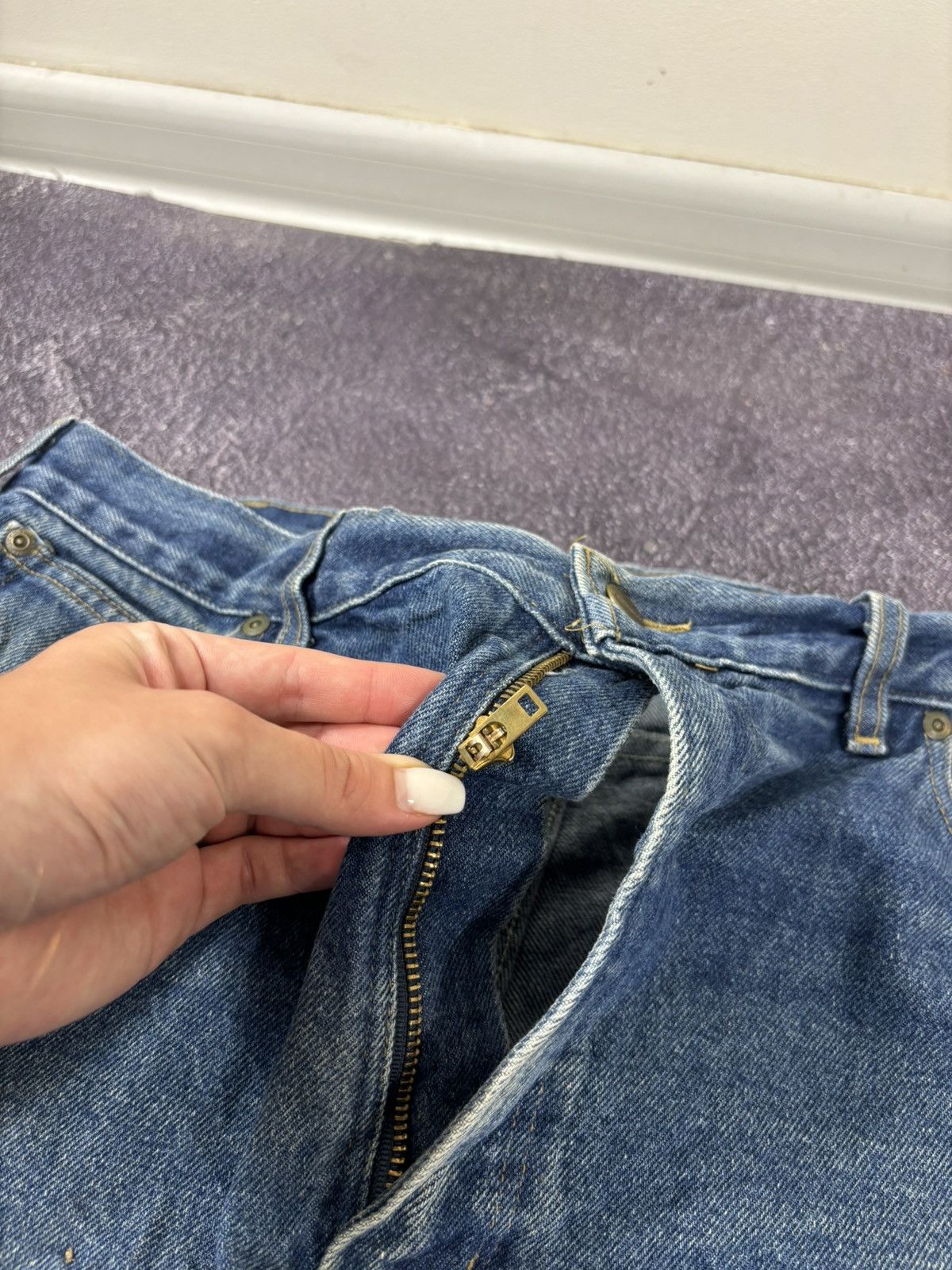 Carhartt Vintage 90s Carhartt USA Work Blue Denim Skate Baggy Jeans Size US 40 / EU 56 - 13 Thumbnail